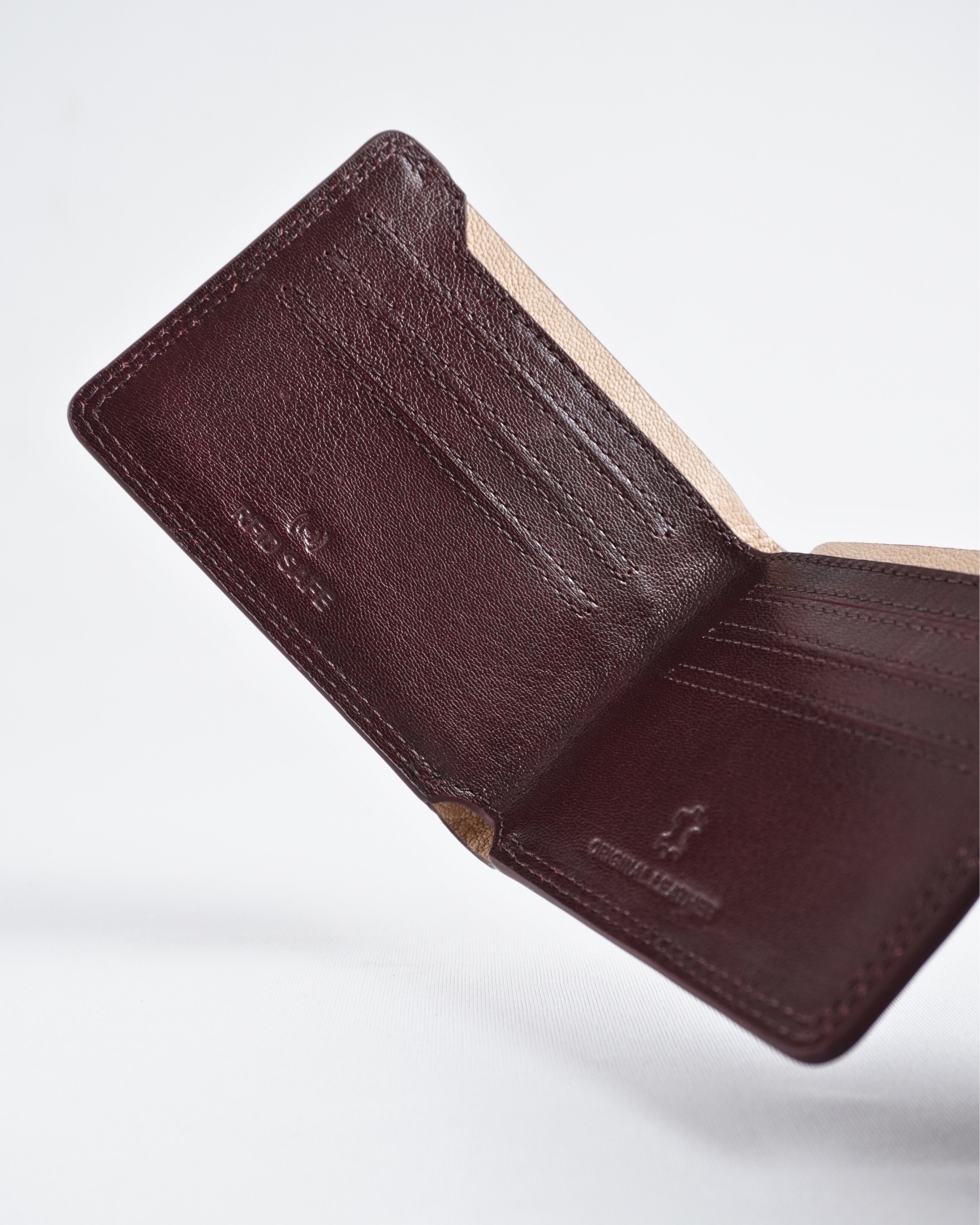 Heritage (Sleek Series) - Men’s Original Leather Wallet - Cherry - Image 5