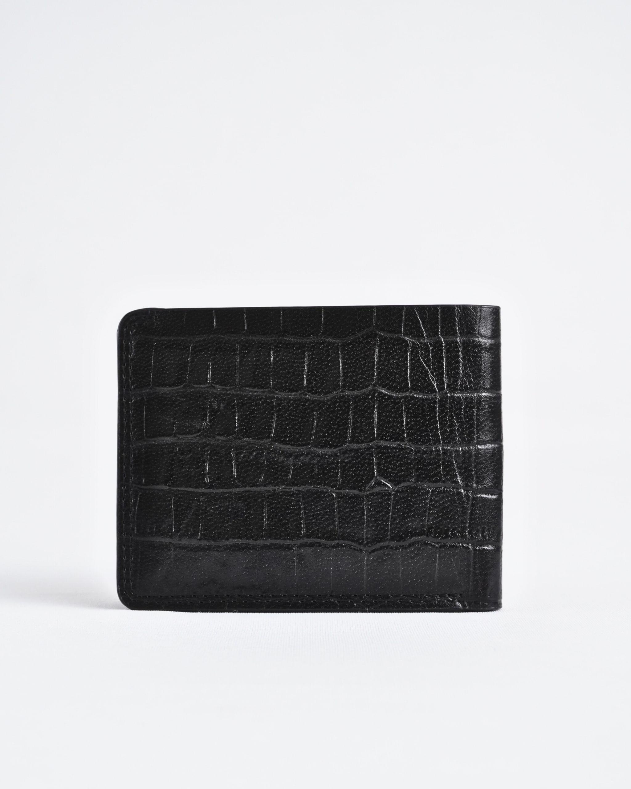 Heritage (Sleek Series) - Men’s Original Leather Wallet - Croco Black - Image 5