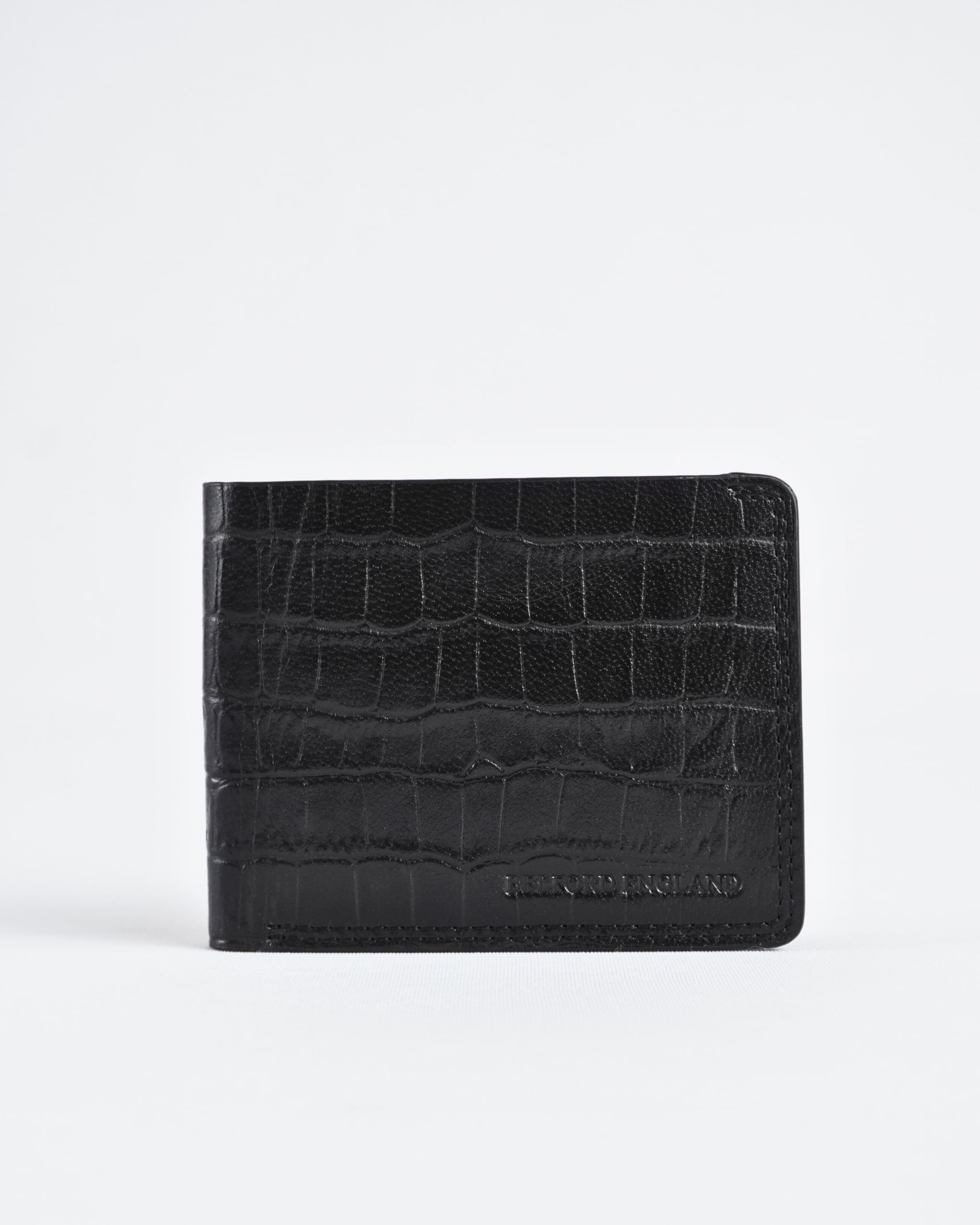 Heritage (Sleek Series) - Men’s Original Leather Wallet - Croco Black - Image 8