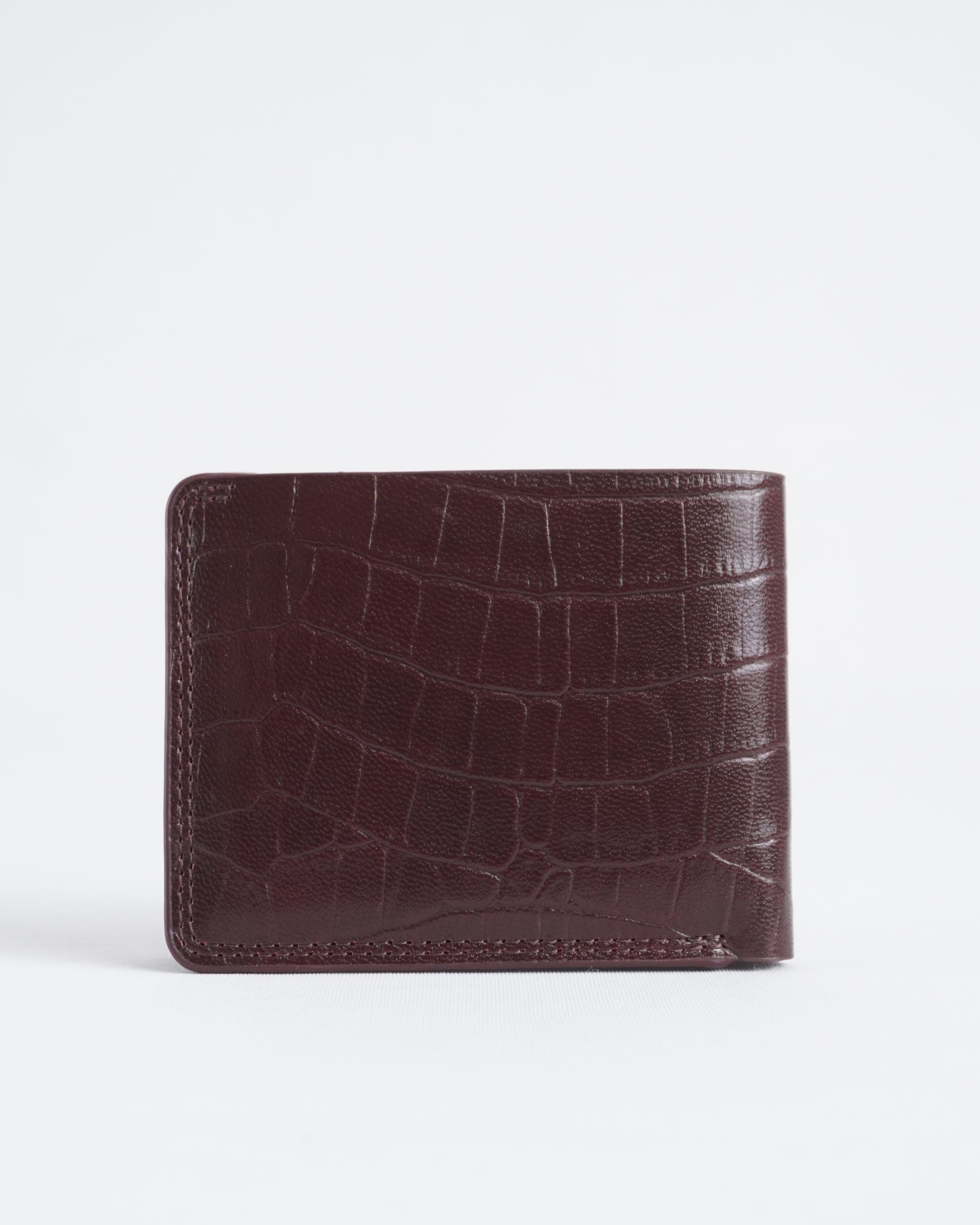 Heritage (Sleek Series) - Men’s Original Leather Wallet - Croco Cherry - Image 6