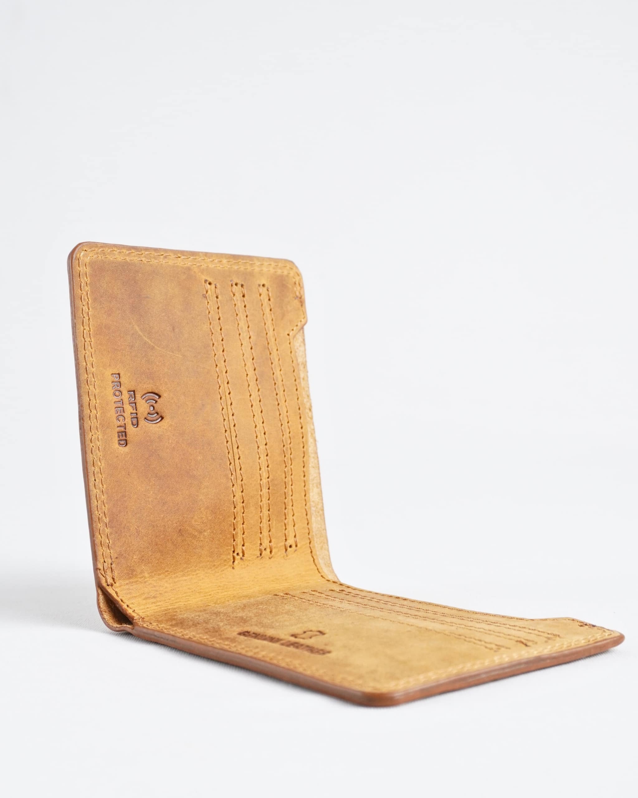 Heritage (Sleek Series) - Men’s Original Leather Wallet - Saddle - Image 8