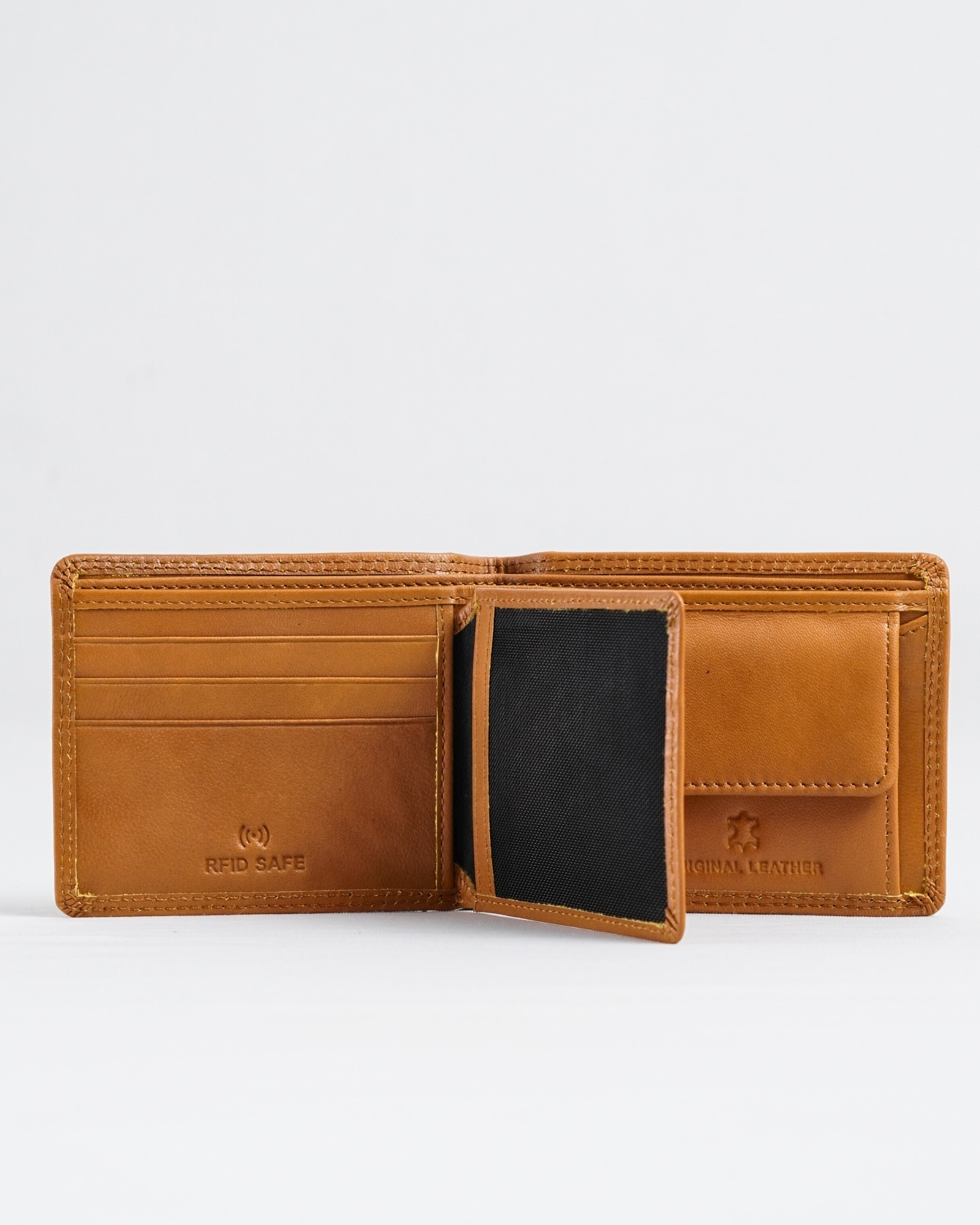 Hudson Men’s Original Leather Wallet (Almond Brown) - Image 3