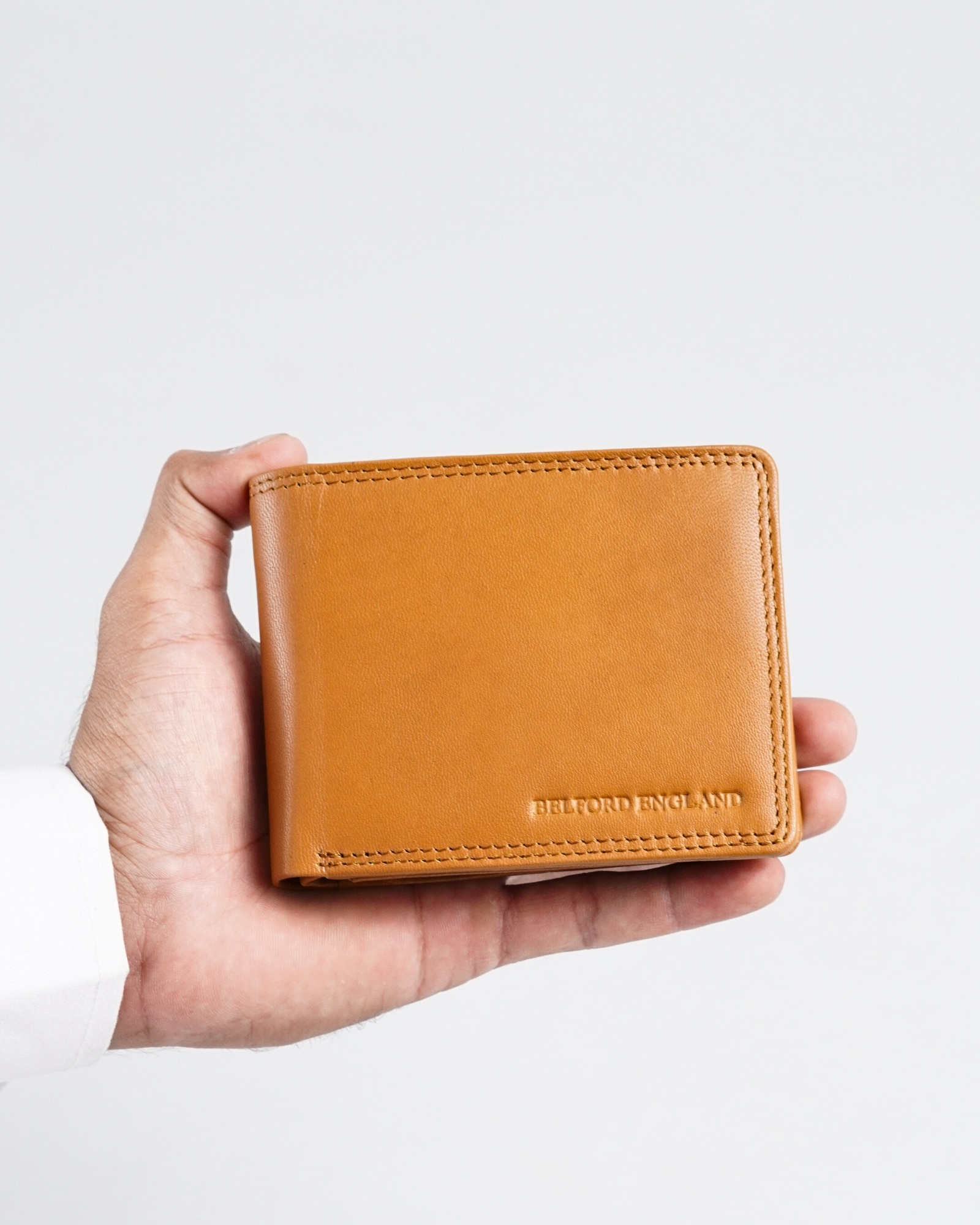 Hudson Men’s Original Leather Wallet (Almond Brown) - Image 4