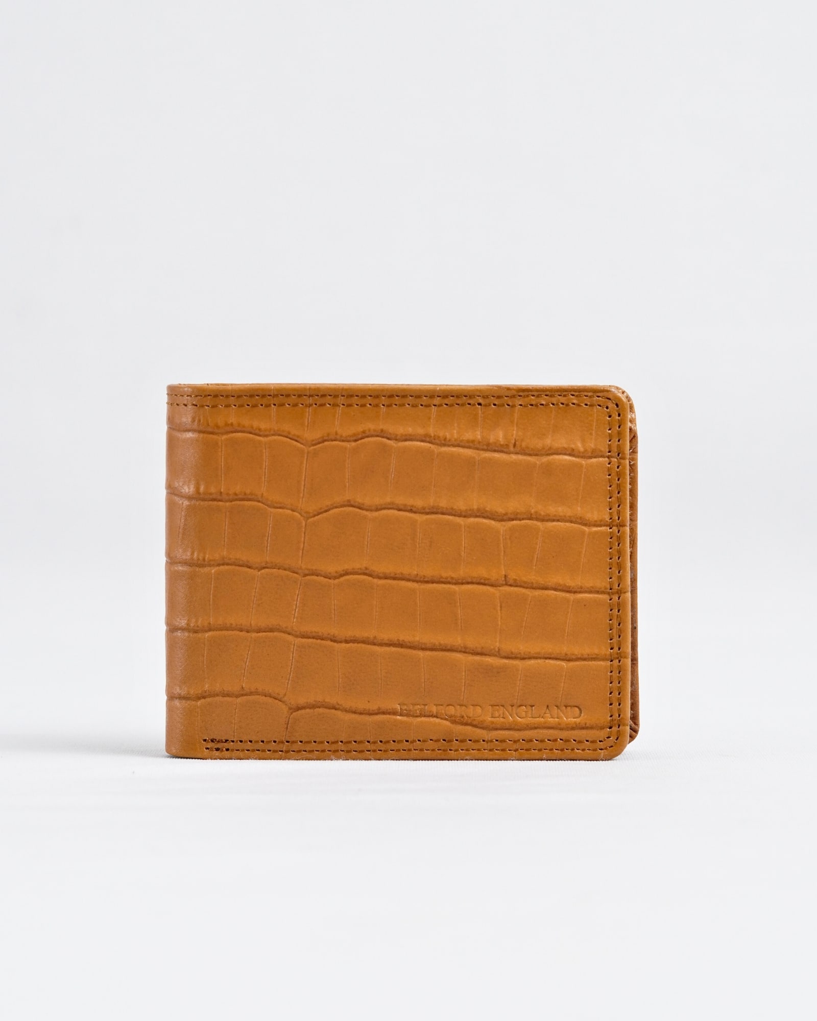 Hudson Men’s Original Leather Wallet (Almond Croco Brown) - Image 3