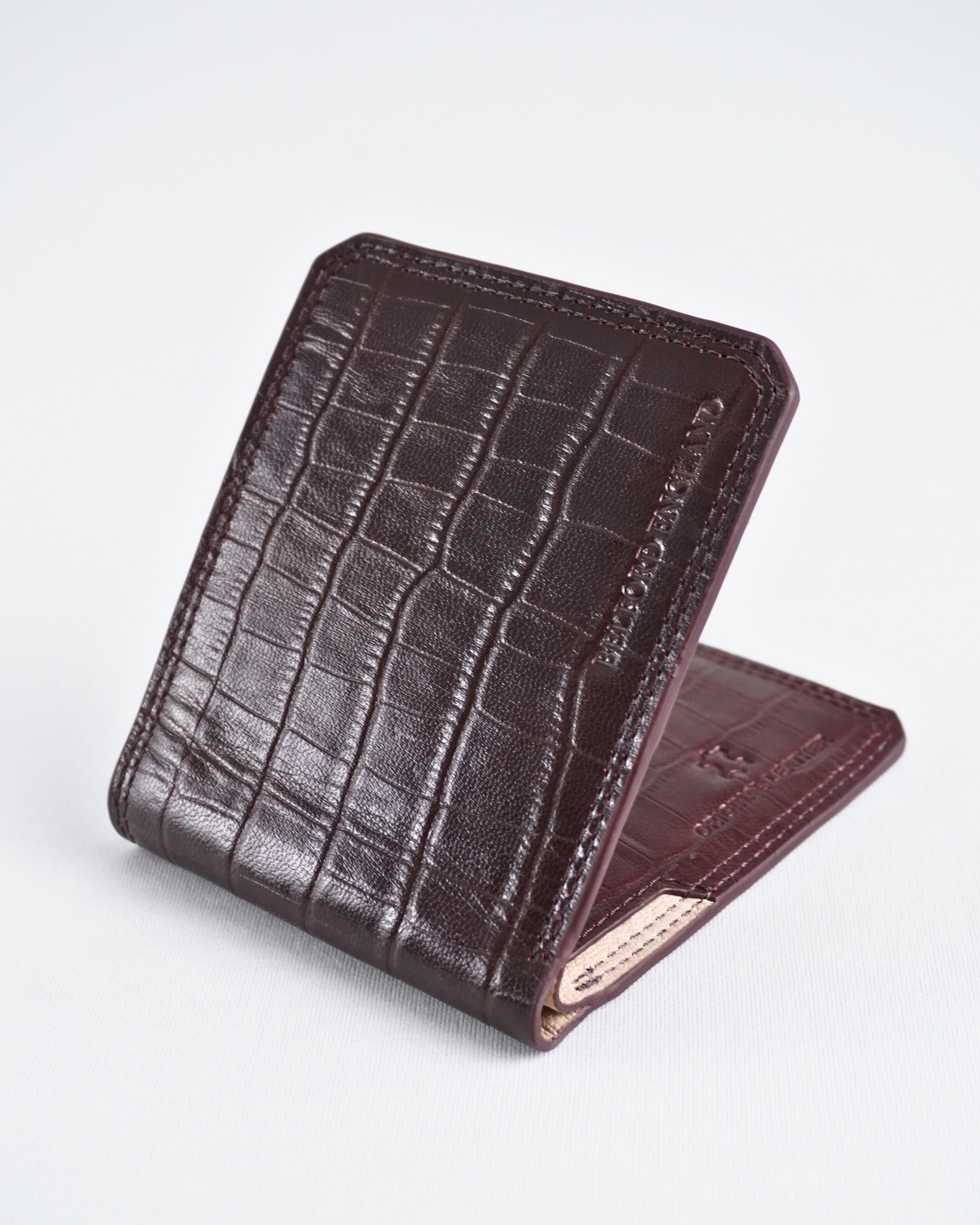 LiverPool - Men’s Original Leather Wallet (Croco Cherry) - Image 10