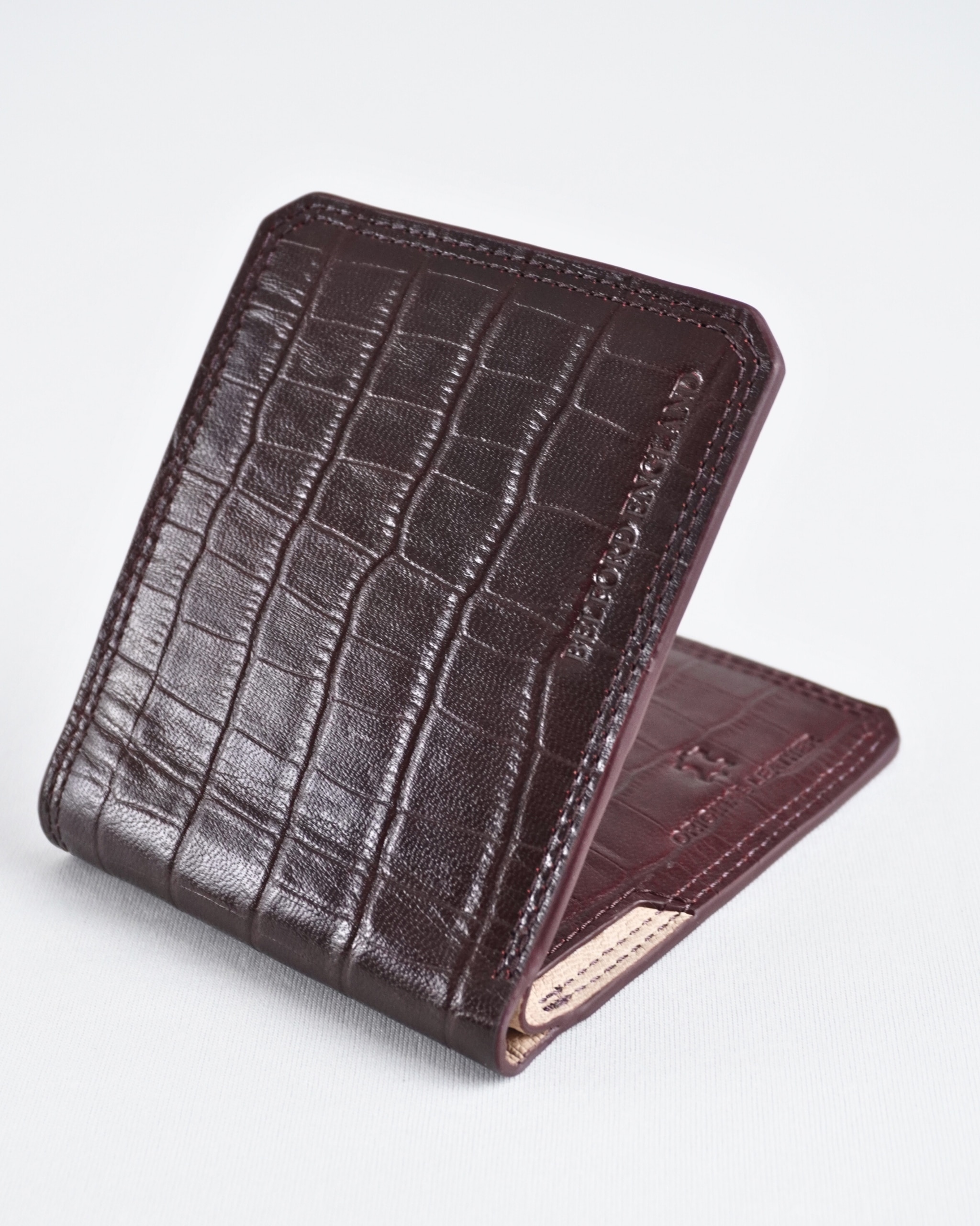 LiverPool - Men’s Original Leather Wallet (Croco Cherry) - Image 2