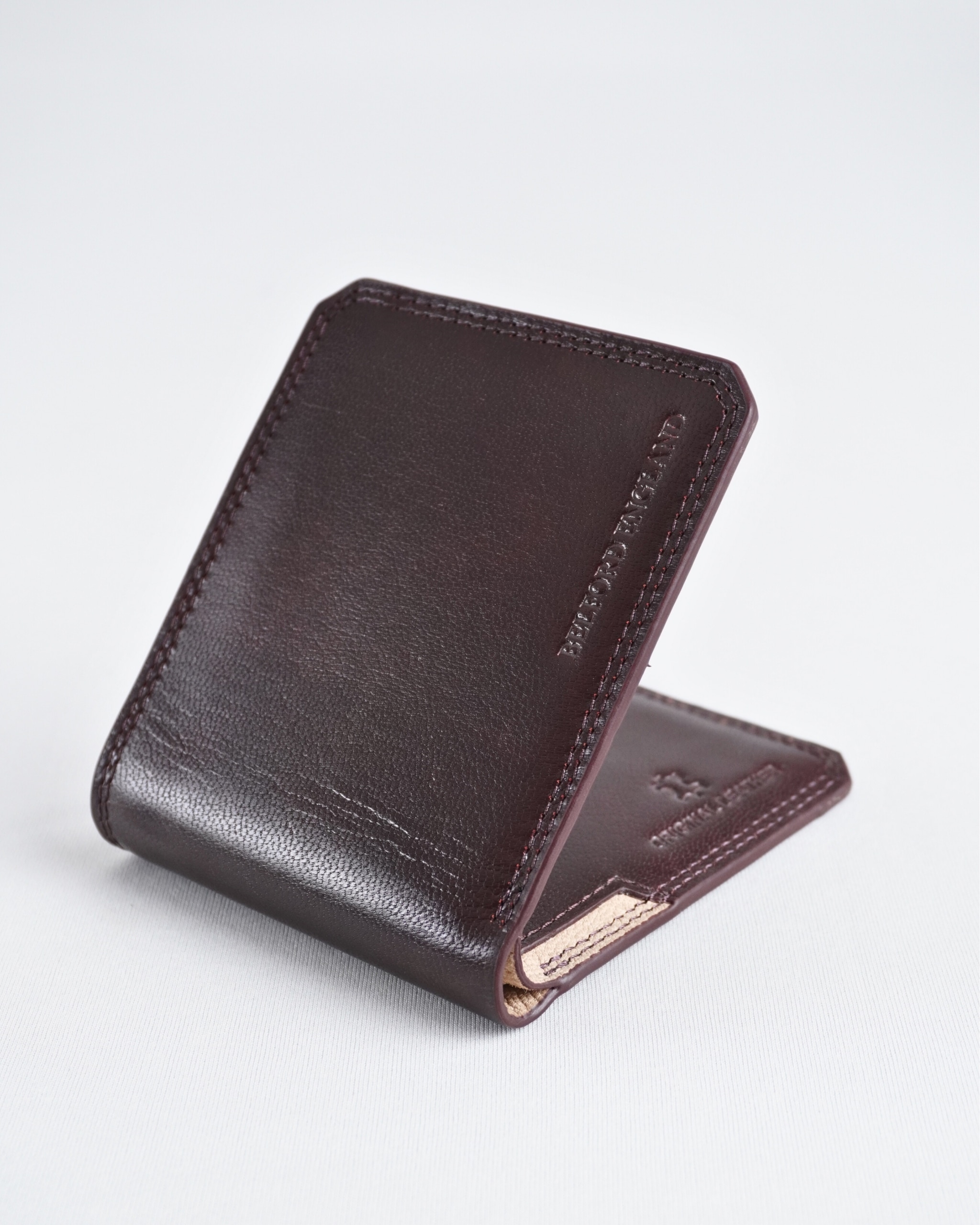 LiverPool (Sleek Series) -  Men’s Original Leather Wallet (Cherry)