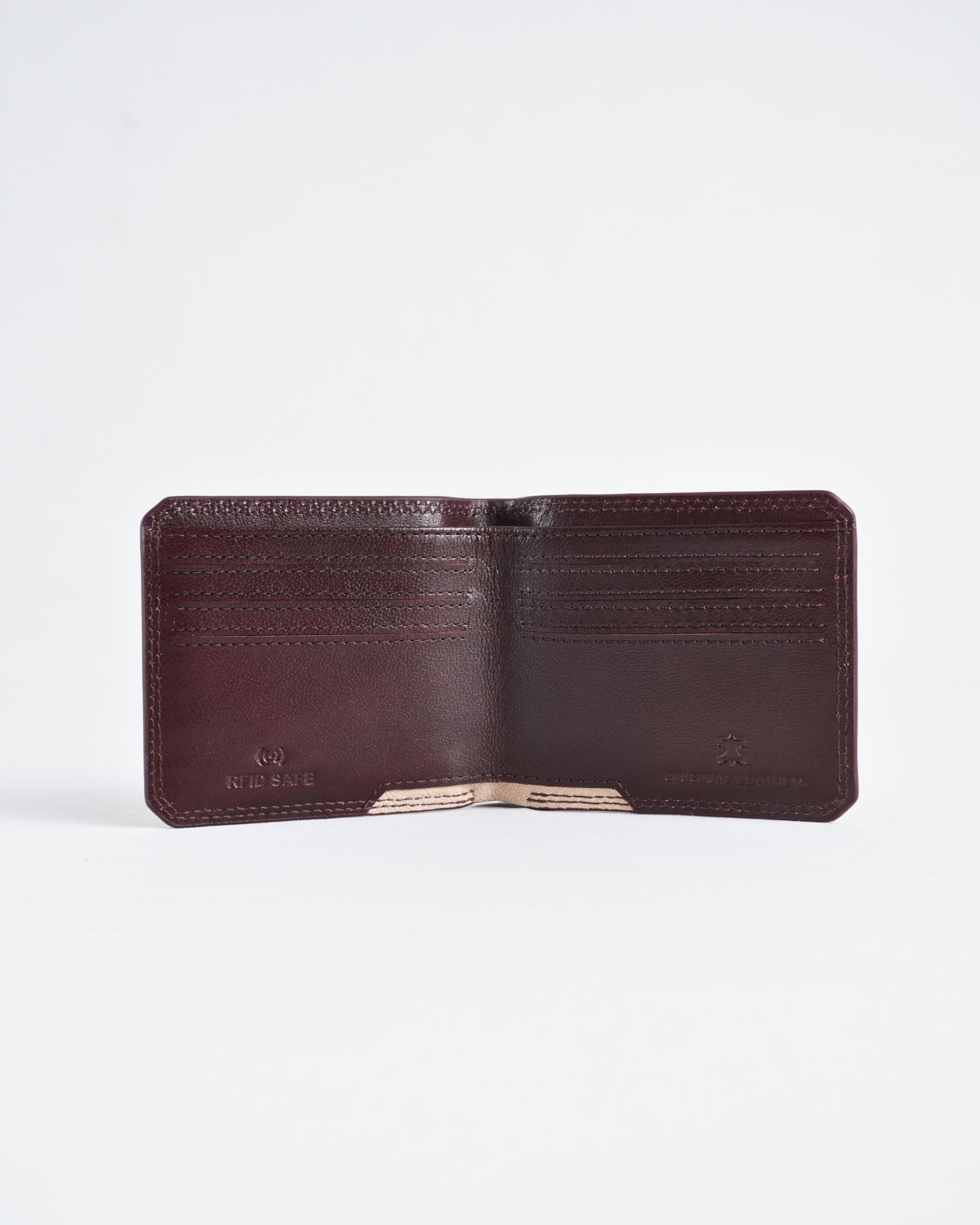 LiverPool (Sleek Series) -  Men’s Original Leather Wallet (Cherry) - Image 2