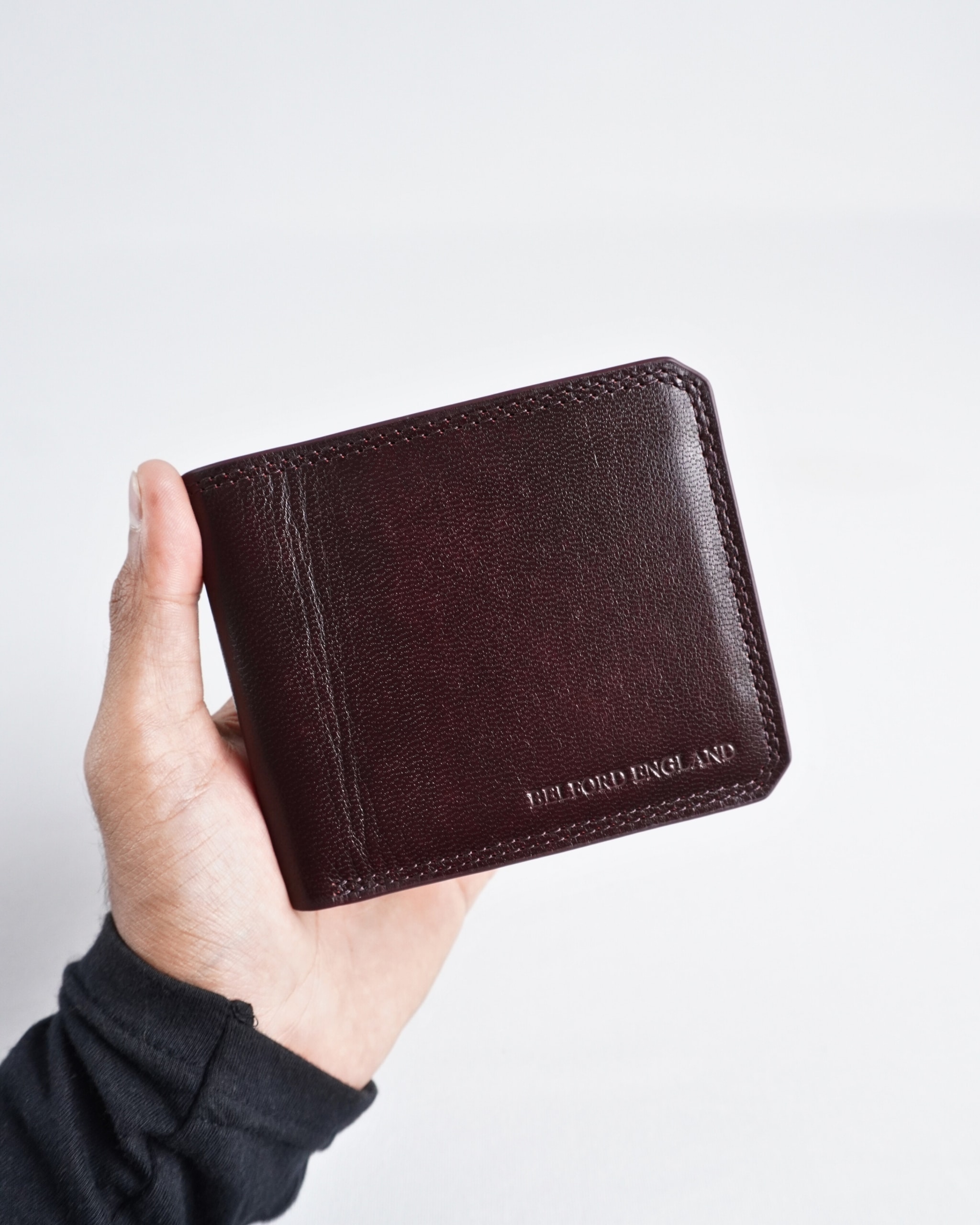 LiverPool (Sleek Series) -  Men’s Original Leather Wallet (Cherry) - Image 4