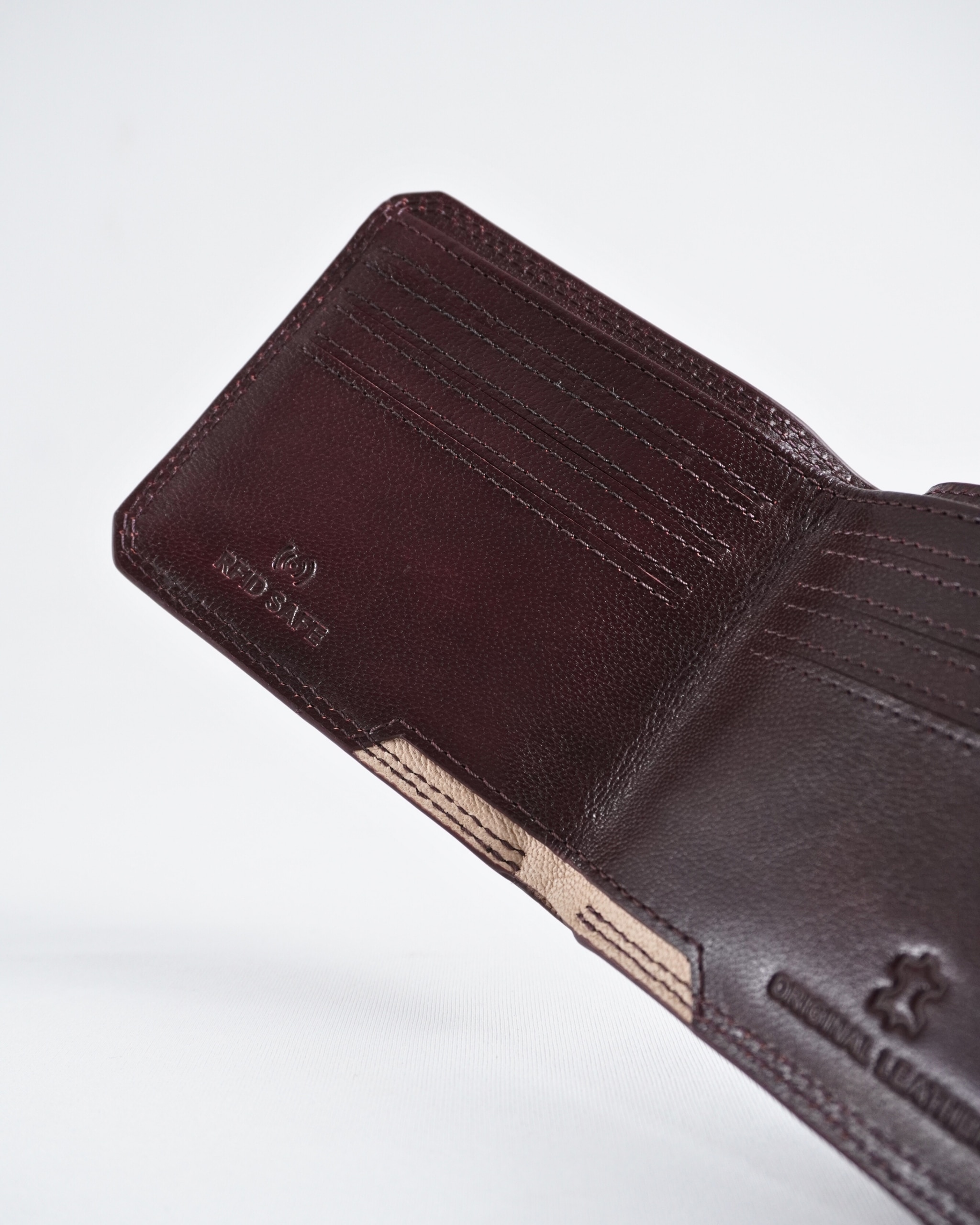LiverPool (Sleek Series) -  Men’s Original Leather Wallet (Cherry) - Image 7