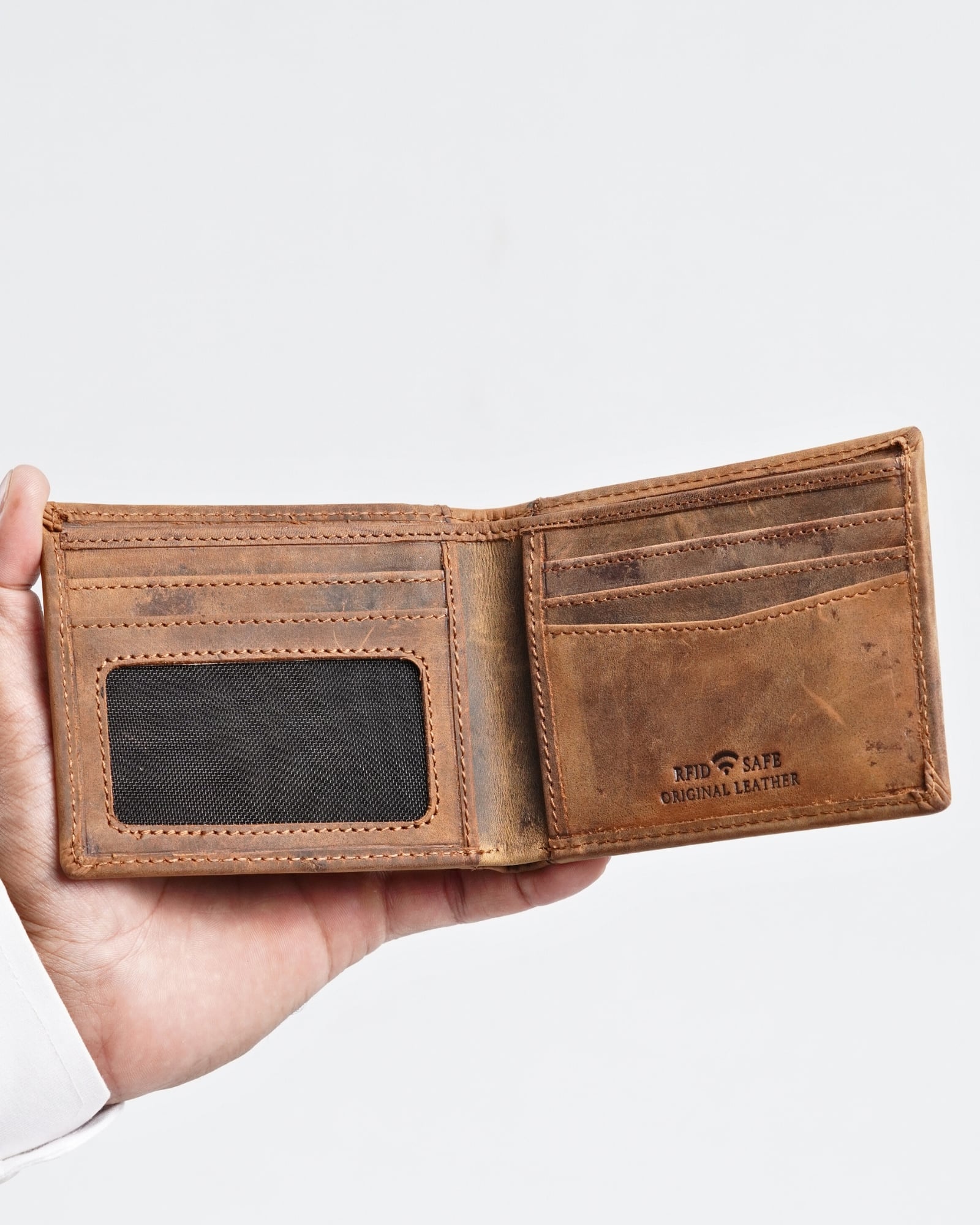 Marco Men’s Original Leather Wallet (Vintage Chestnut) - Image 5