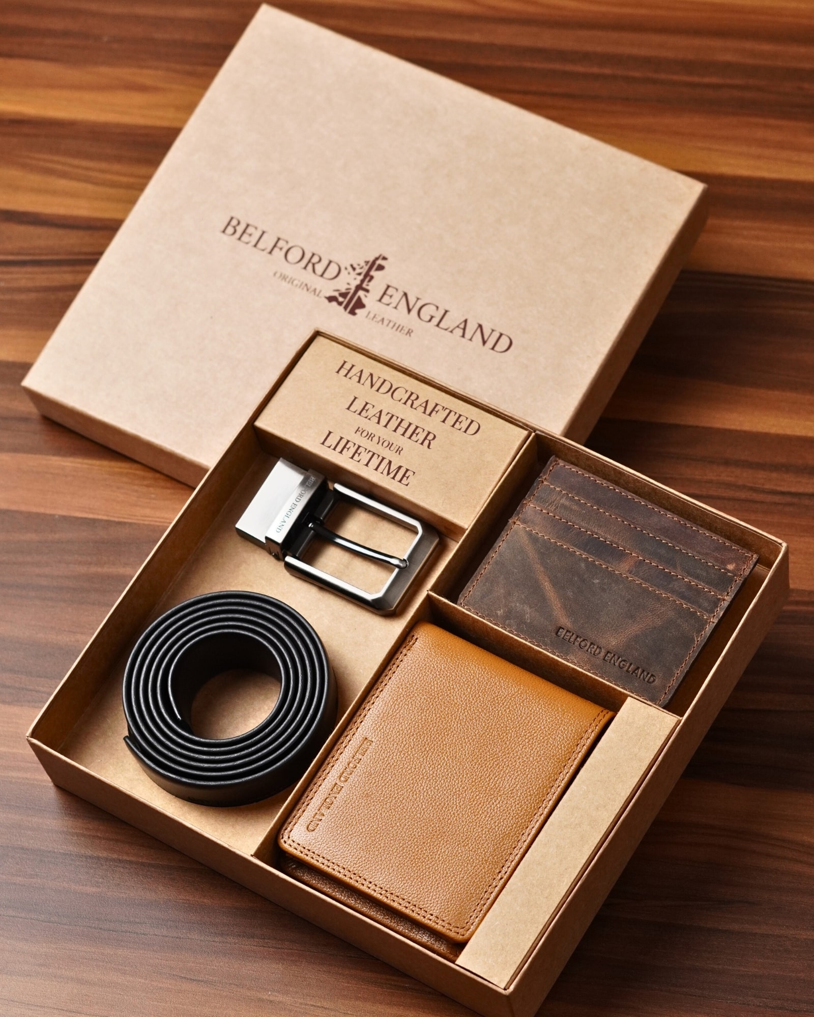 Personalized Leather Wallet , Belt & Card Holder - Premium Gift for B'day & Anniversary