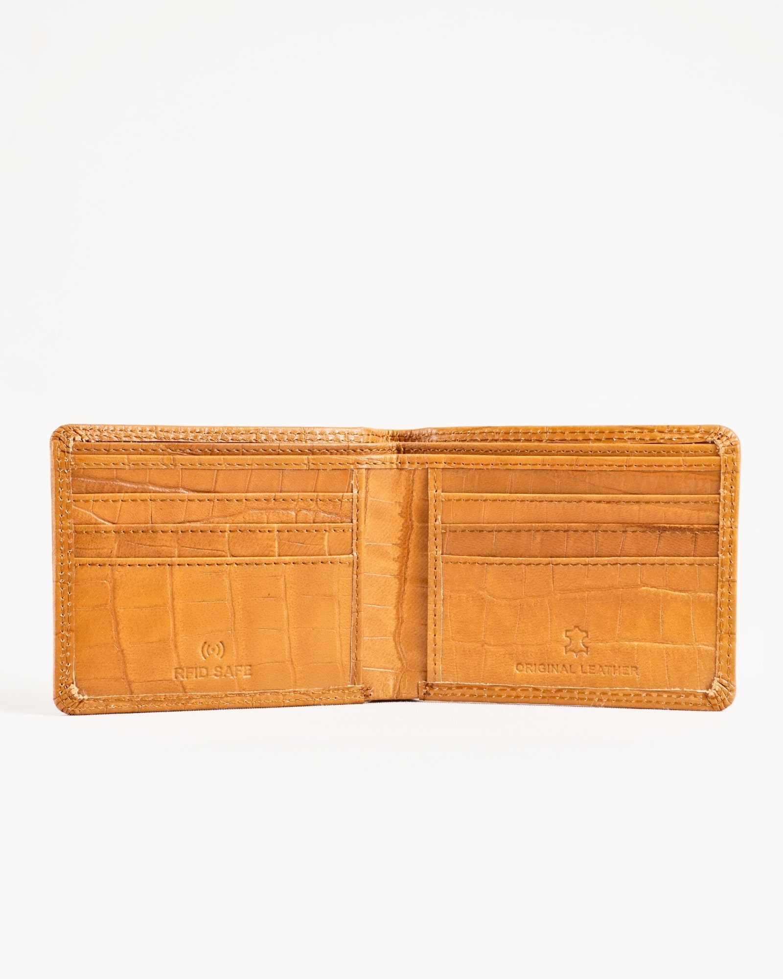 Real Madrid - Men’s Original Leather Wallet (Almond Croco Brown) - Image 3