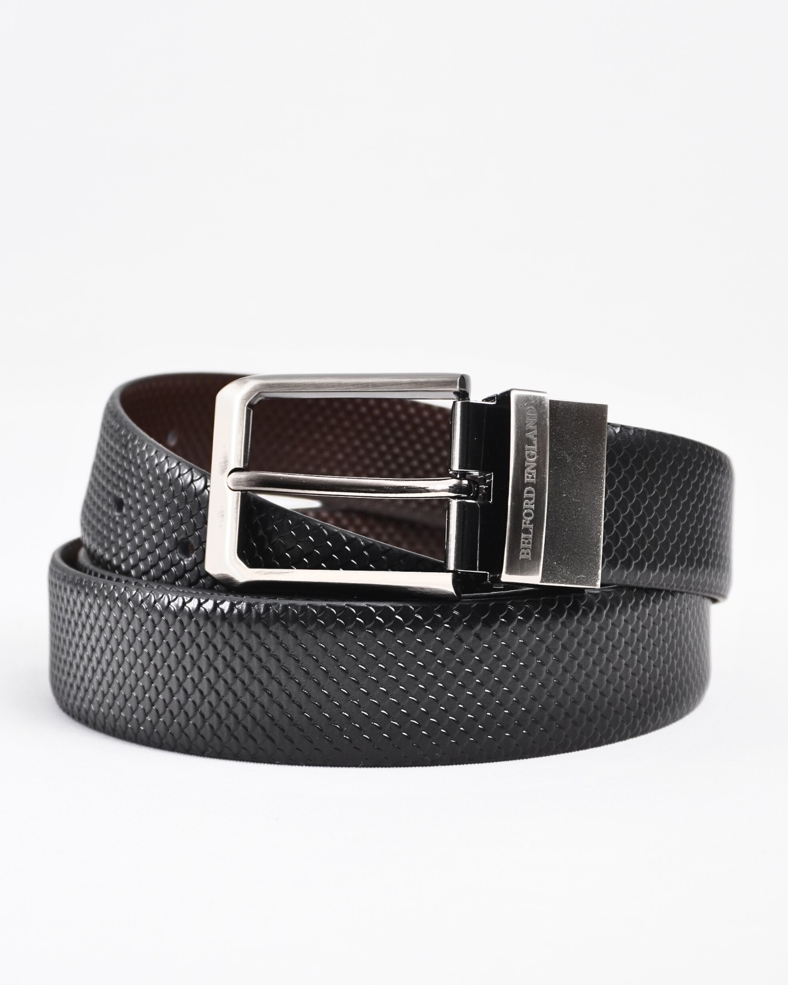 Salmon Men's Original Leather Belt  Reversible (Black & Brown) - 28-44 - Image 7