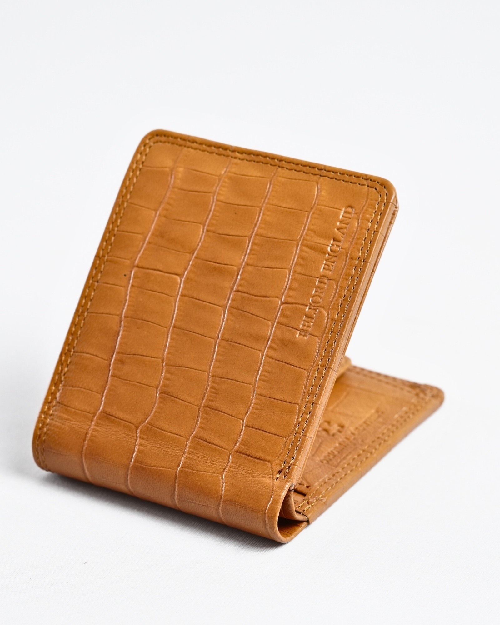 Tanner Men’s Original Leather Wallet  (Almond Croco Brown) - Image 2