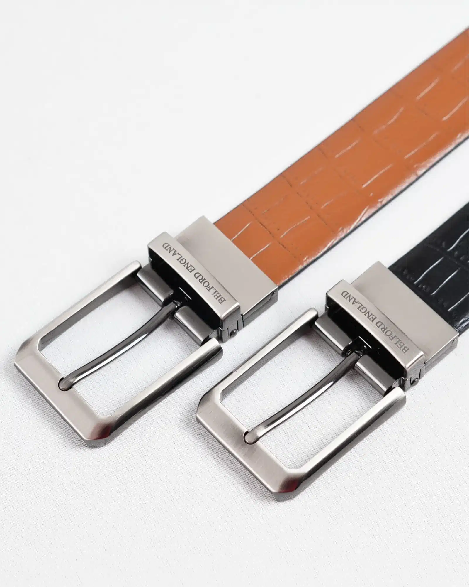 Arizona - Men's Original Leather Belt  Reversible (Black & Tan) - 28-44 - Image 9