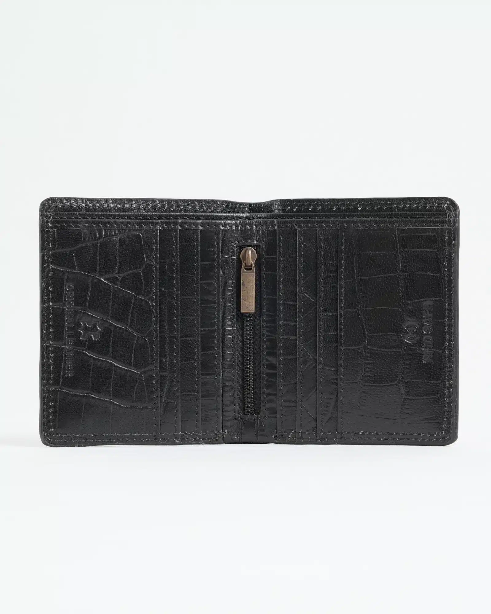 Aubrey - Men’s Original Leather Wallet (Croco Black)