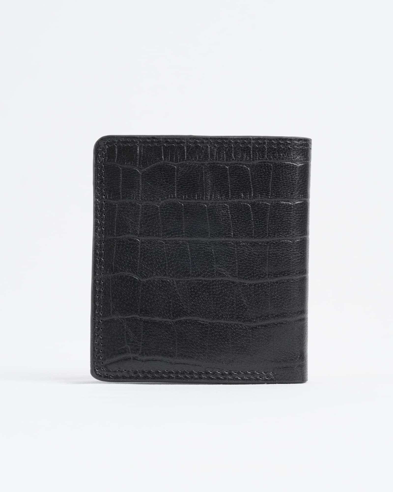 Aubrey - Men’s Original Leather Wallet (Croco Black) - Image 4