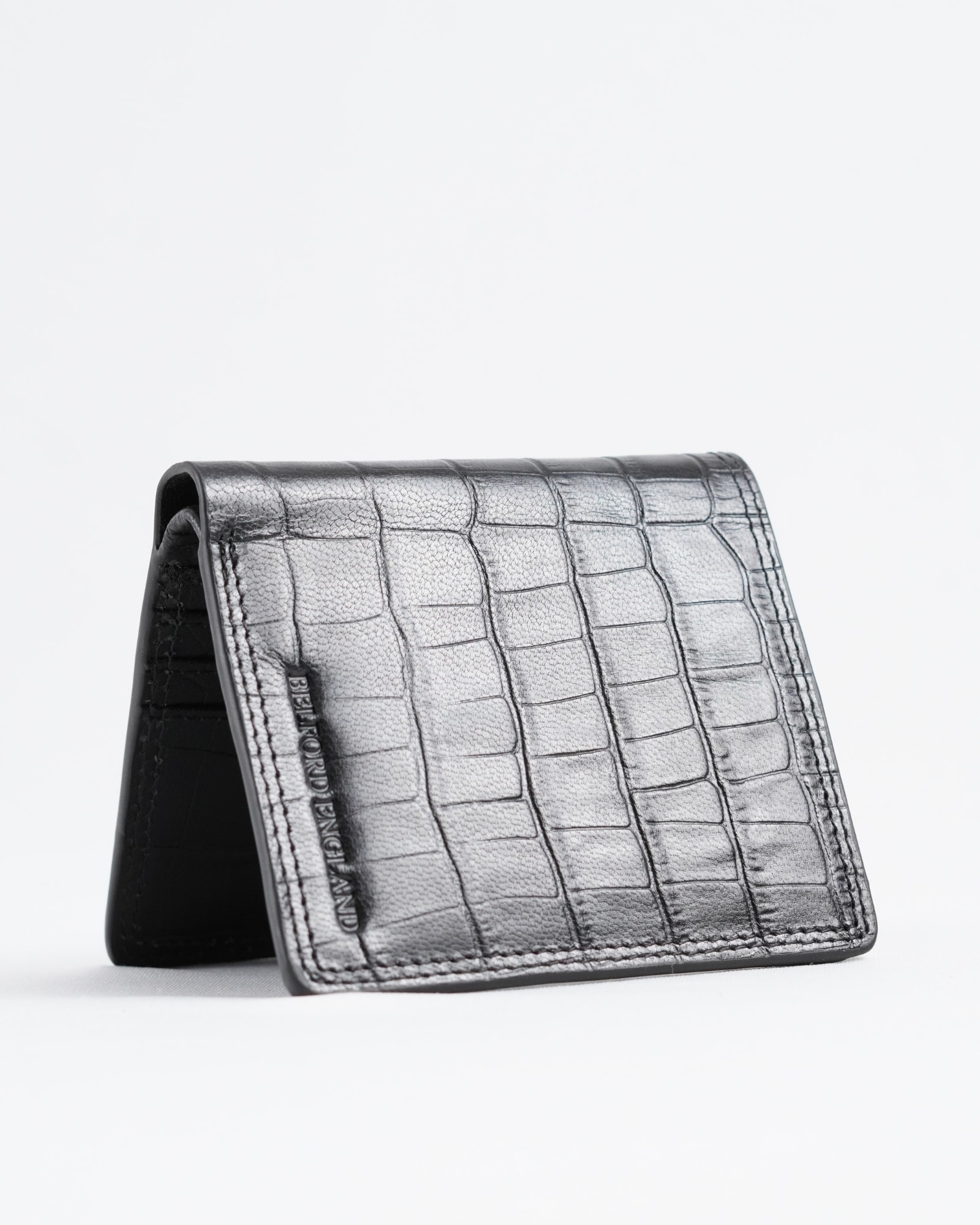 Aubrey - Men’s Original Leather Wallet (Croco Black) - Image 5