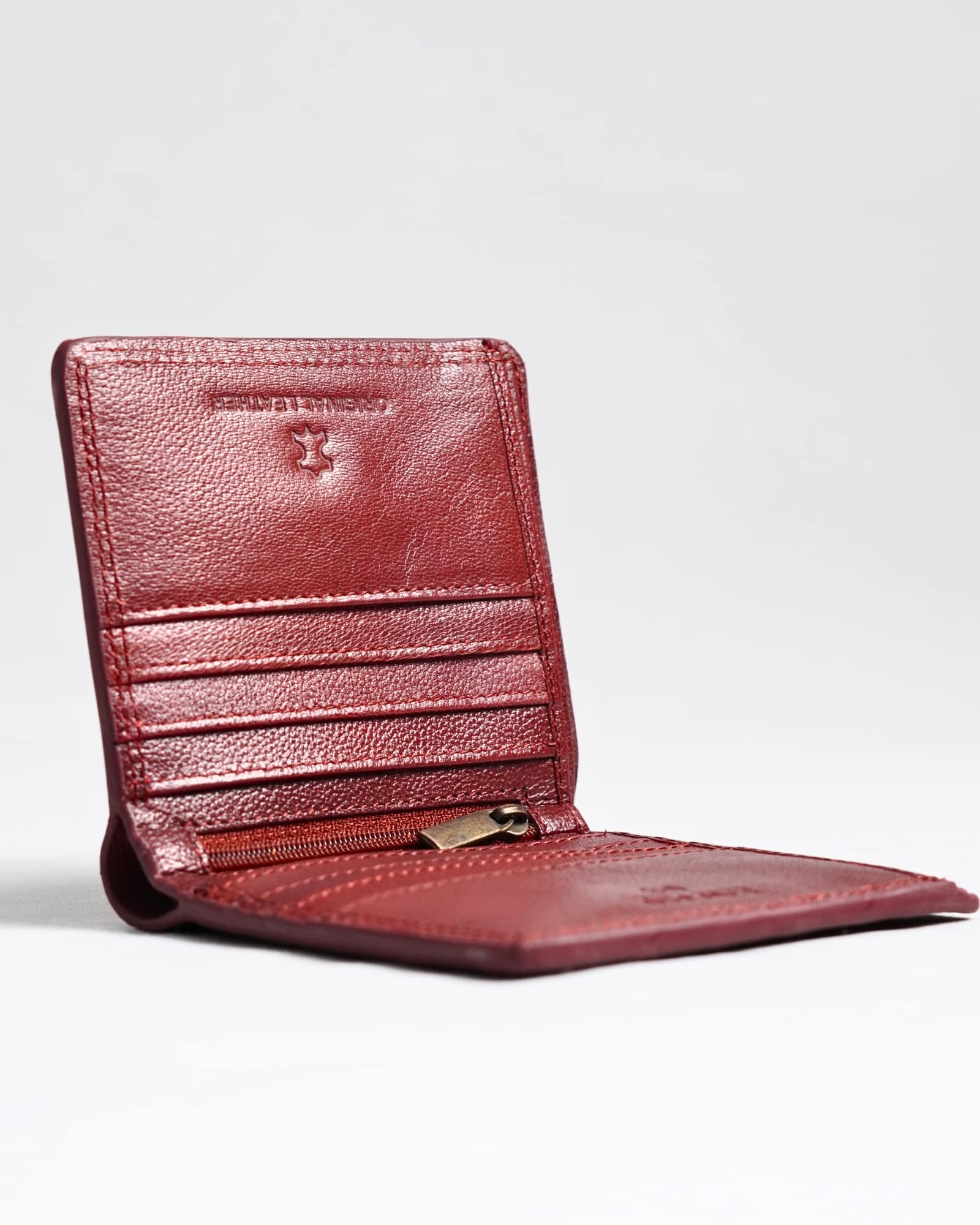 Aubrey - Men’s Original Leather Wallet (Executive Series) - Brown and Cherry Blend - Image 2