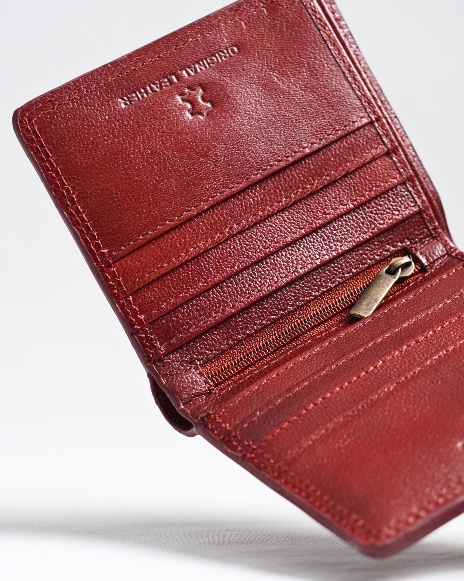Aubrey - Men’s Original Leather Wallet (Executive Series) - Brown and Cherry Blend - Image 4