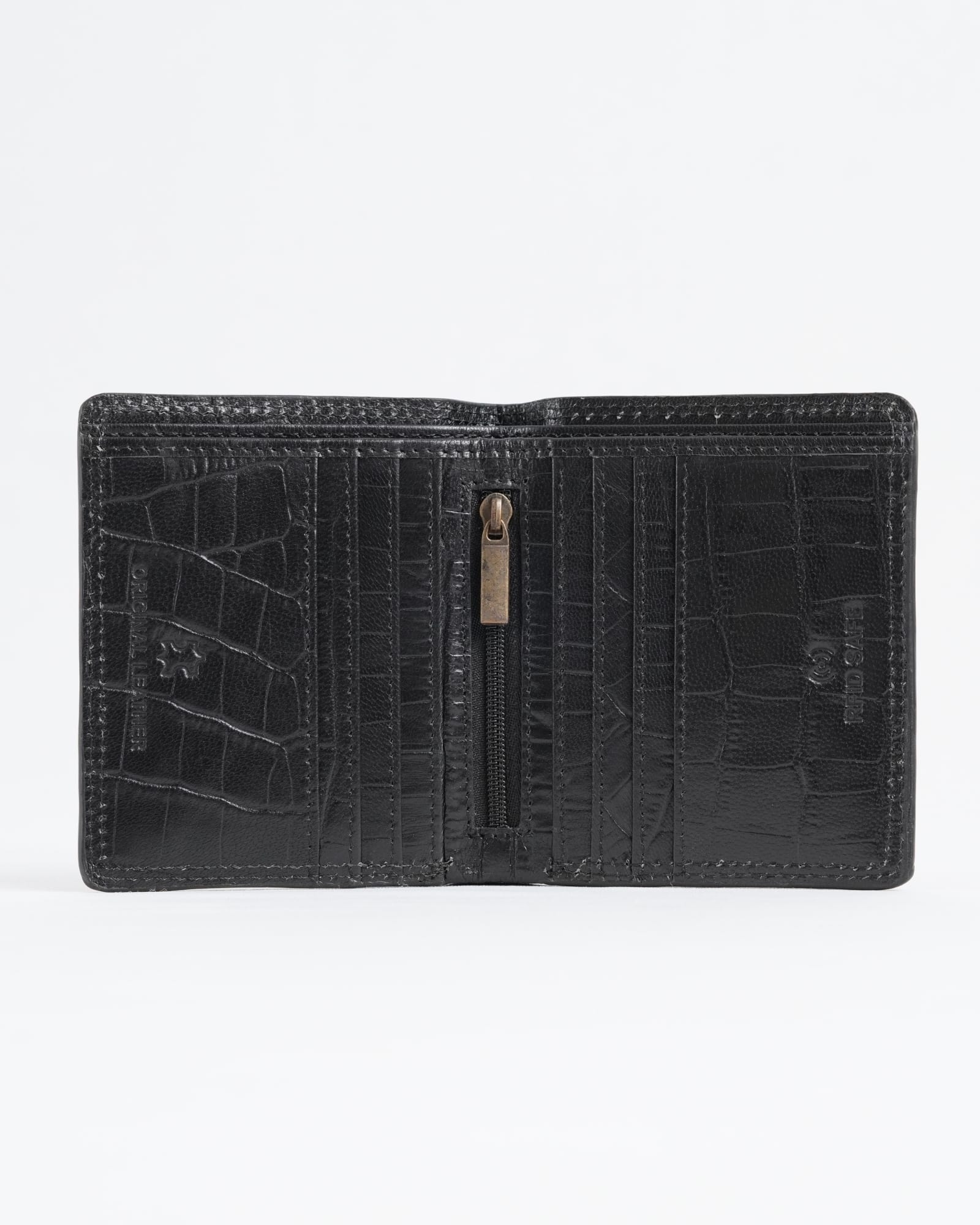 Aubrey - Men’s Original Leather Wallet (Executive Series) - Croco Black