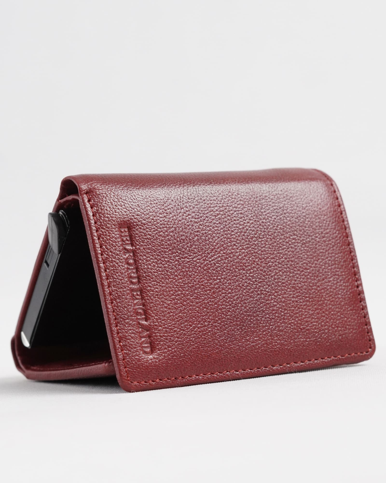 Barcelano - Men’s Original Leather Wallet | One-Click Card Access (Brown and Cherry Blend) - Image 5