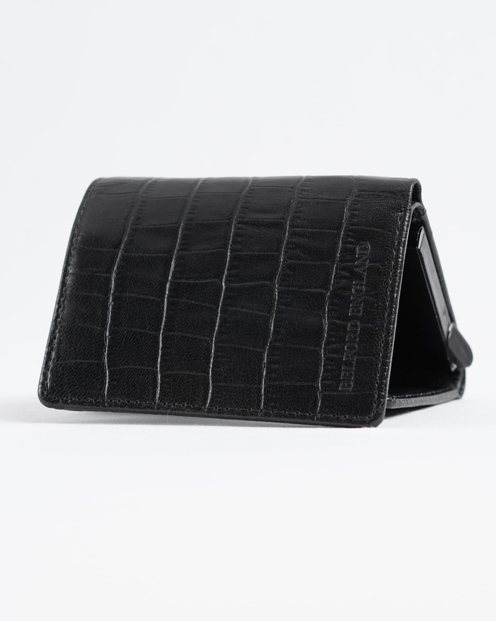 Barcelano - Men’s Original Leather Wallet | One -Click Card Access (Croco Black) - Image 6