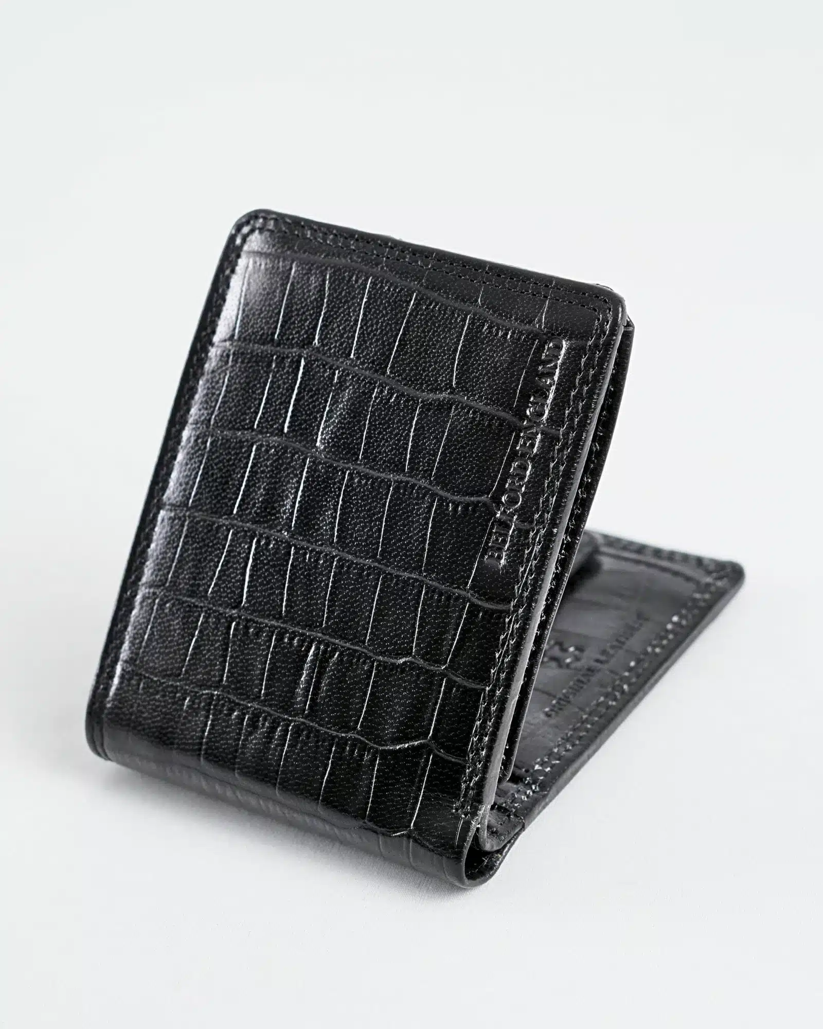Cambridge Men’s Original Soft Leather Wallet (Croco Black)