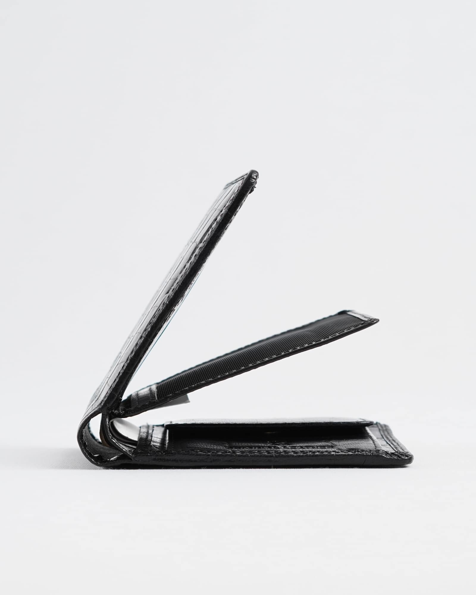 Hudson Men’s Original Leather Wallet (Croco Black) - Image 2