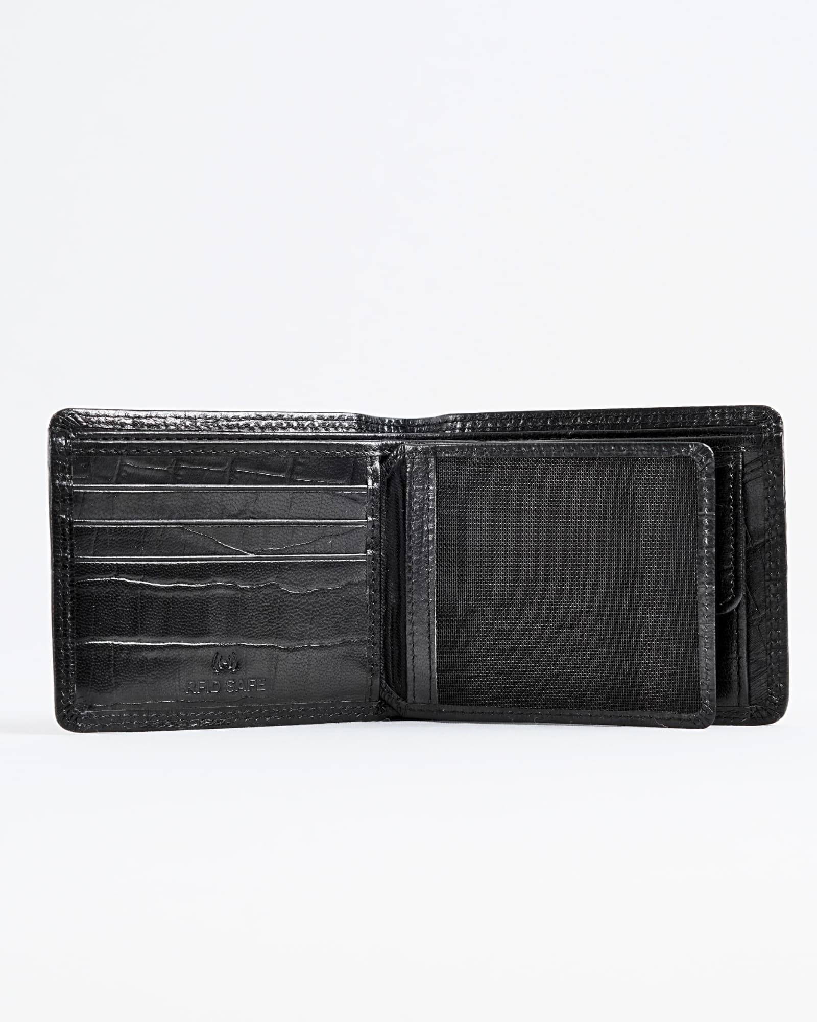 Hudson Men’s Original Leather Wallet (Croco Black) - Image 3