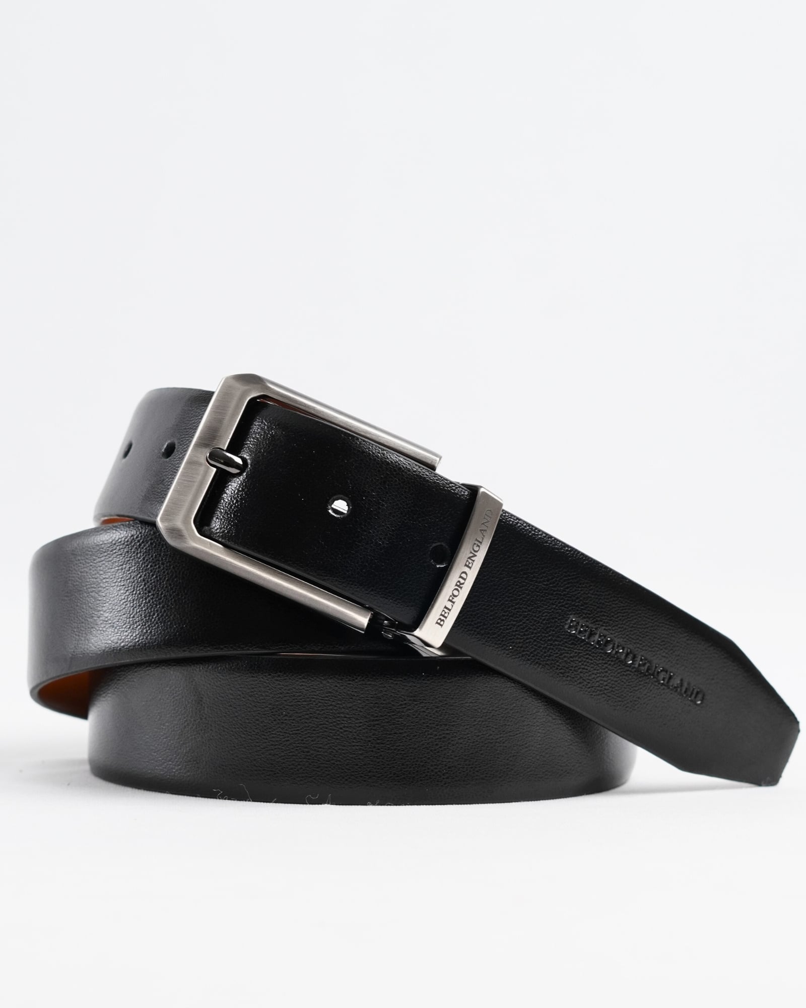 Mexico - Men's Original Leather Belt  Reversible (Premium Black & Tan) - 28-44 - Image 2