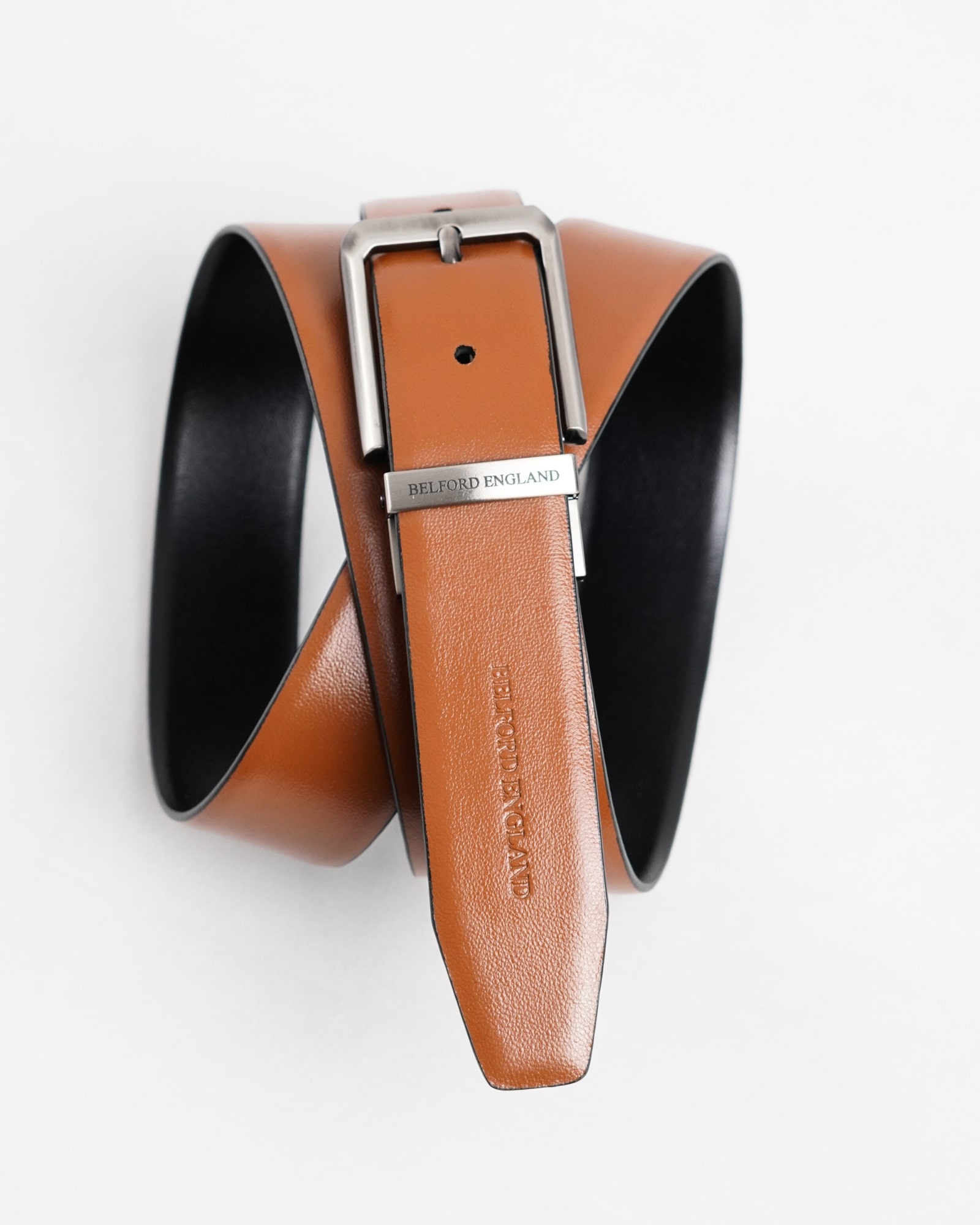 Mexico - Men's Original Leather Belt  Reversible (Premium Black & Tan) - 28-44 - Image 5