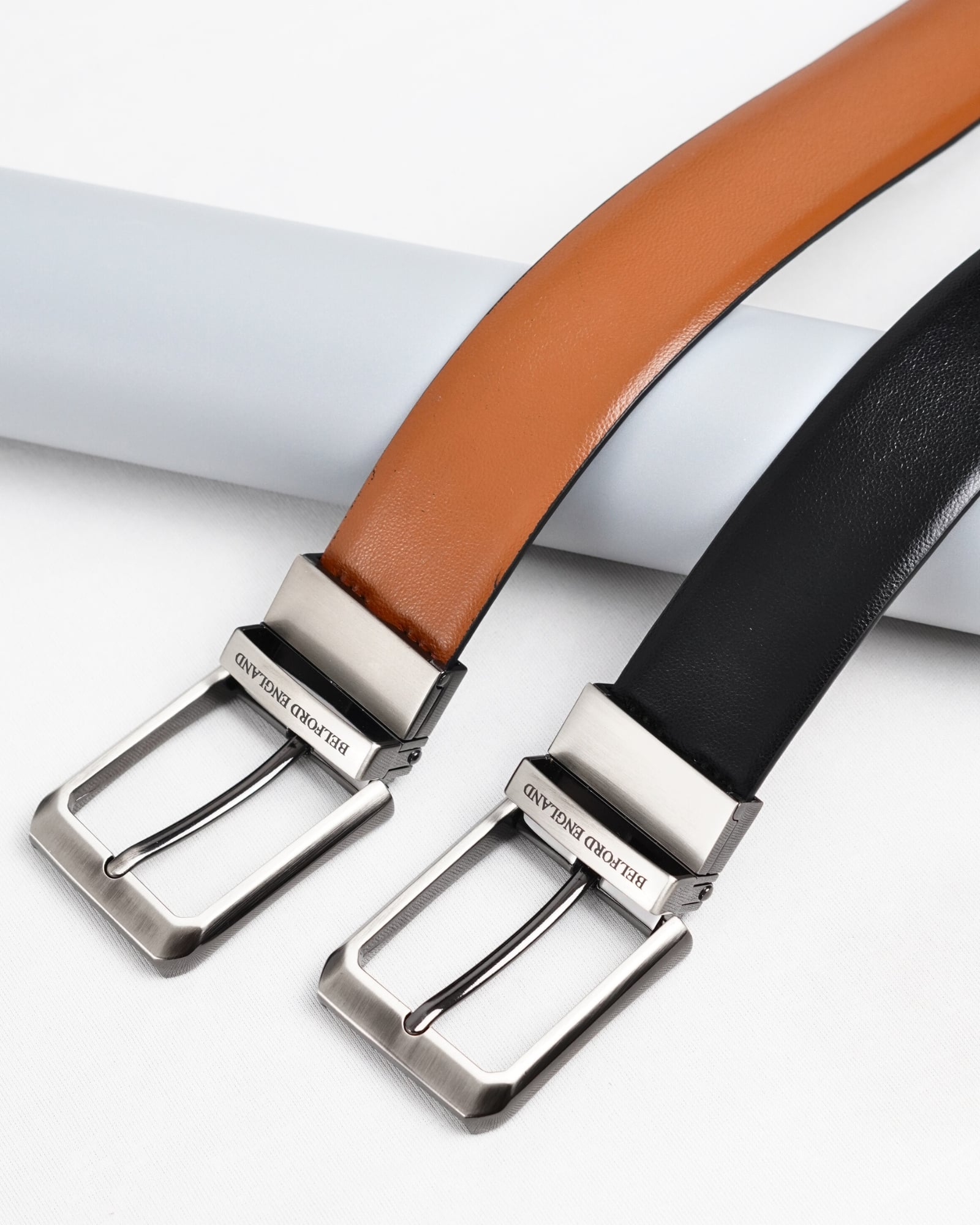 Mexico - Men's Original Leather Belt  Reversible (Premium Black & Tan) - 28-44 - Image 6