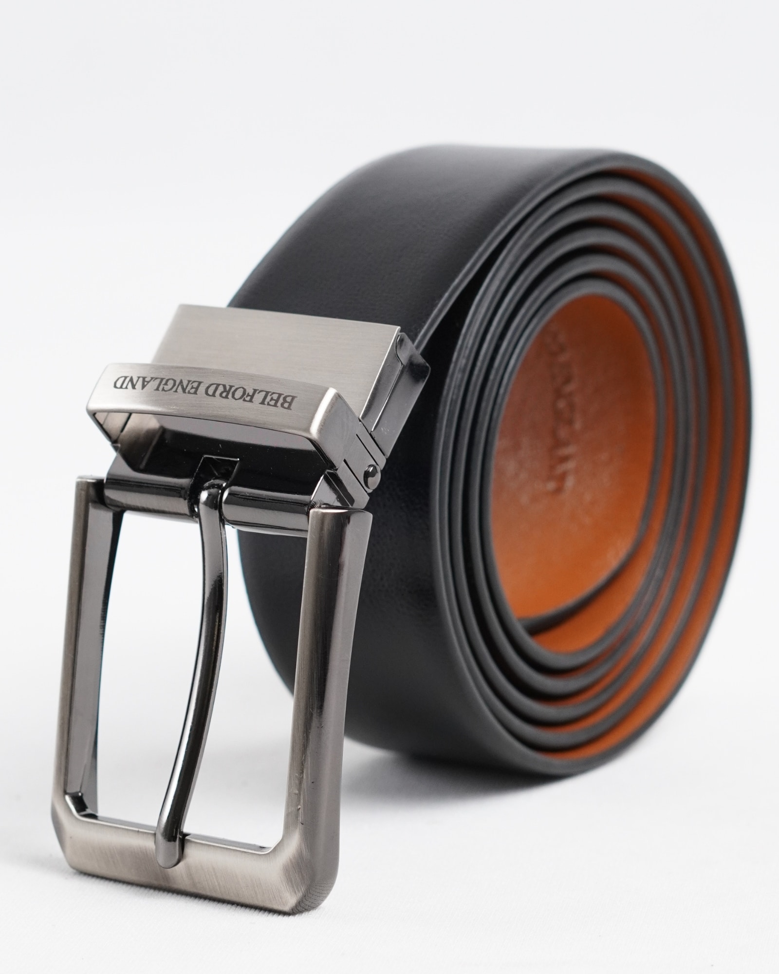 Mexico - Men's Original Leather Belt  Reversible (Premium Black & Tan) - 28-44 - Image 7