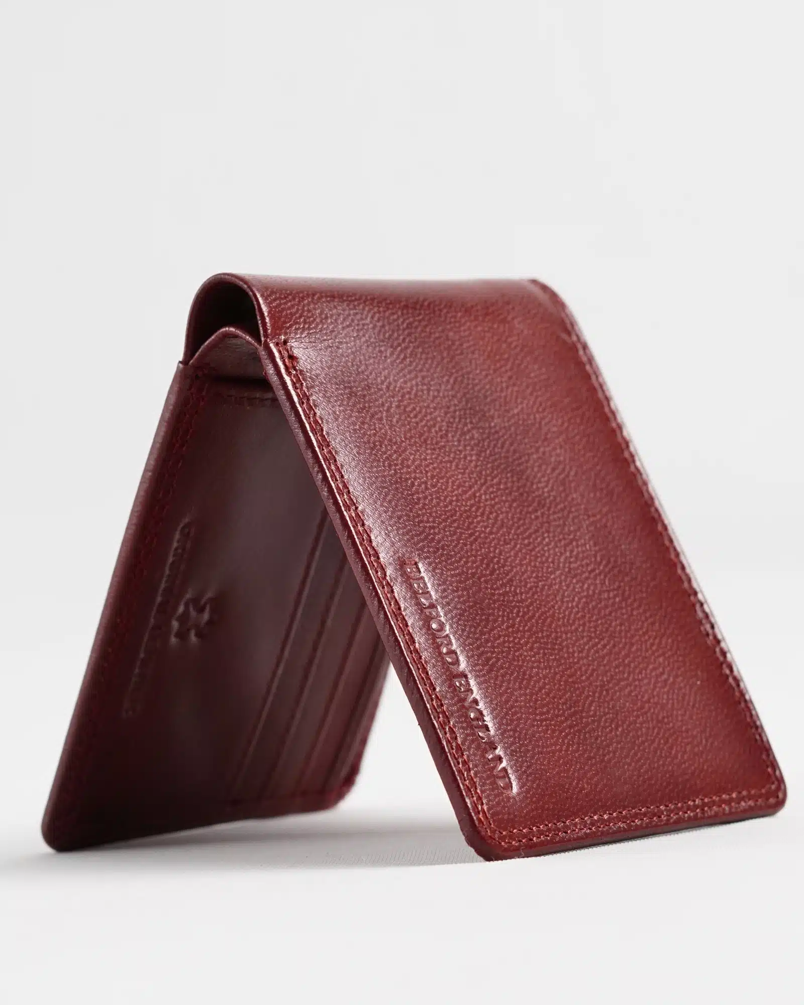 Real Madrid - Men’s Original Sleek Leather Wallet (Brown and Cherry Blend)