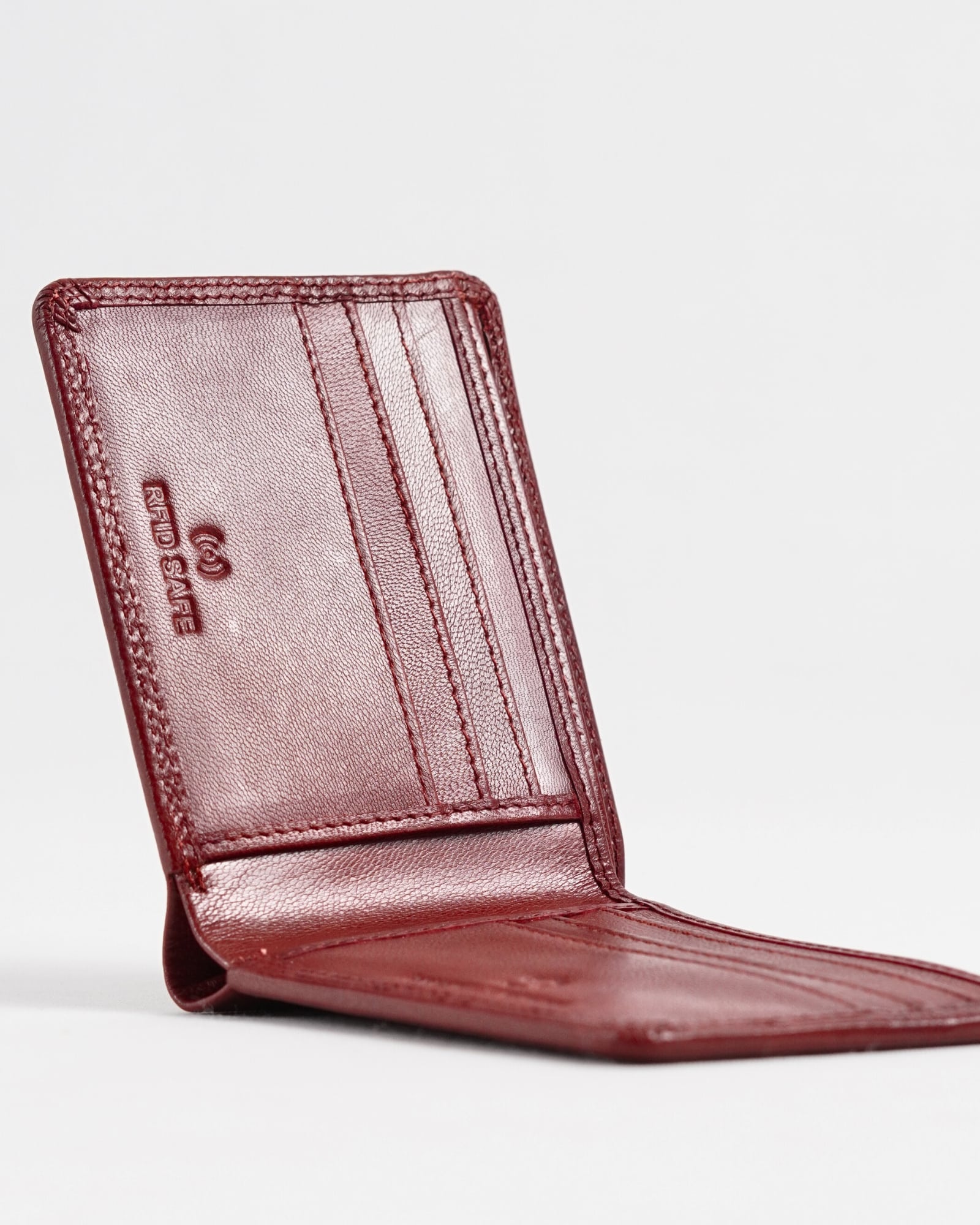 Real Madrid - Men’s Original Sleek Leather Wallet (Brown and Cherry Blend) - Image 4