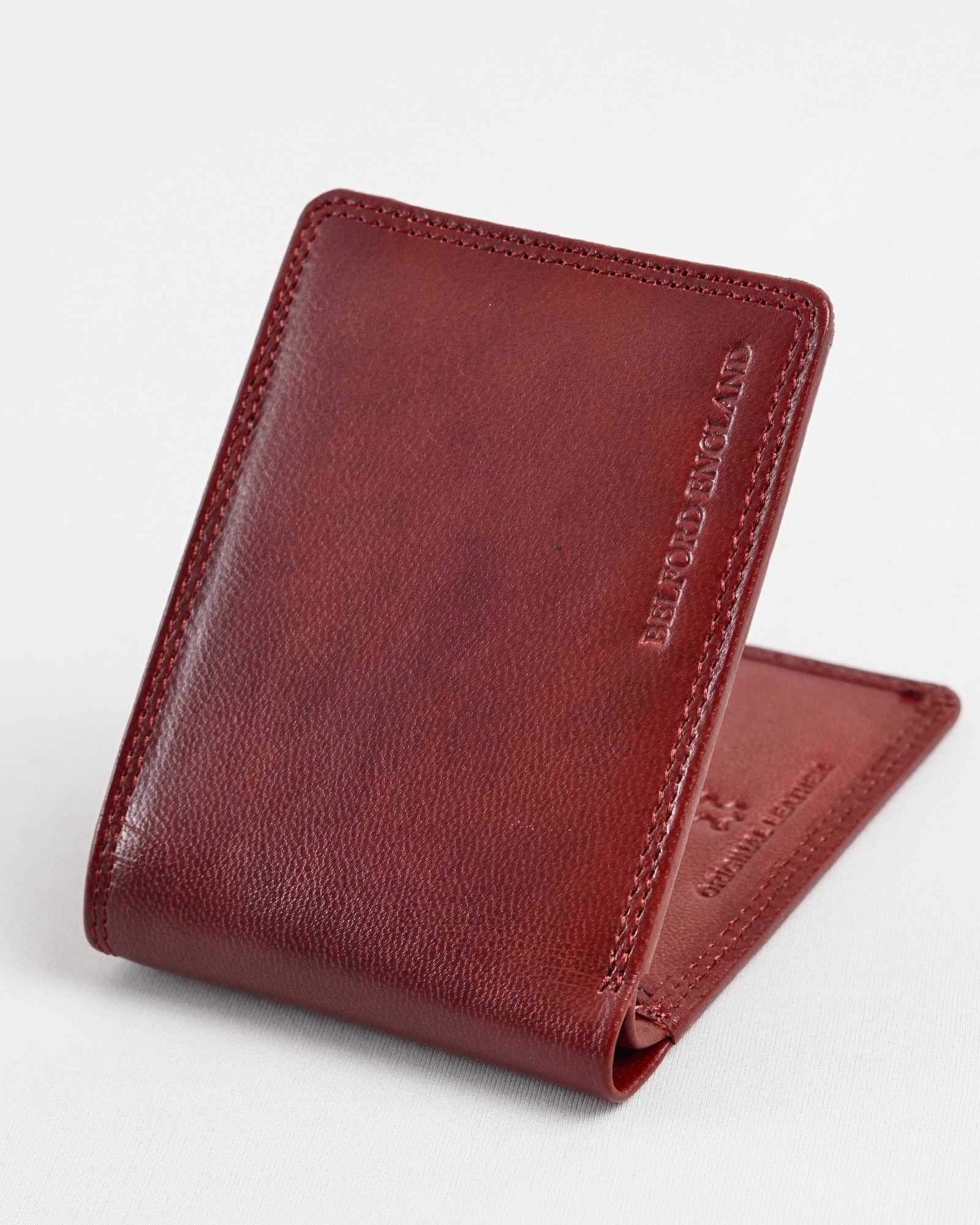 Real Madrid - Men’s Original Sleek Leather Wallet (Brown and Cherry Blend) - Image 5