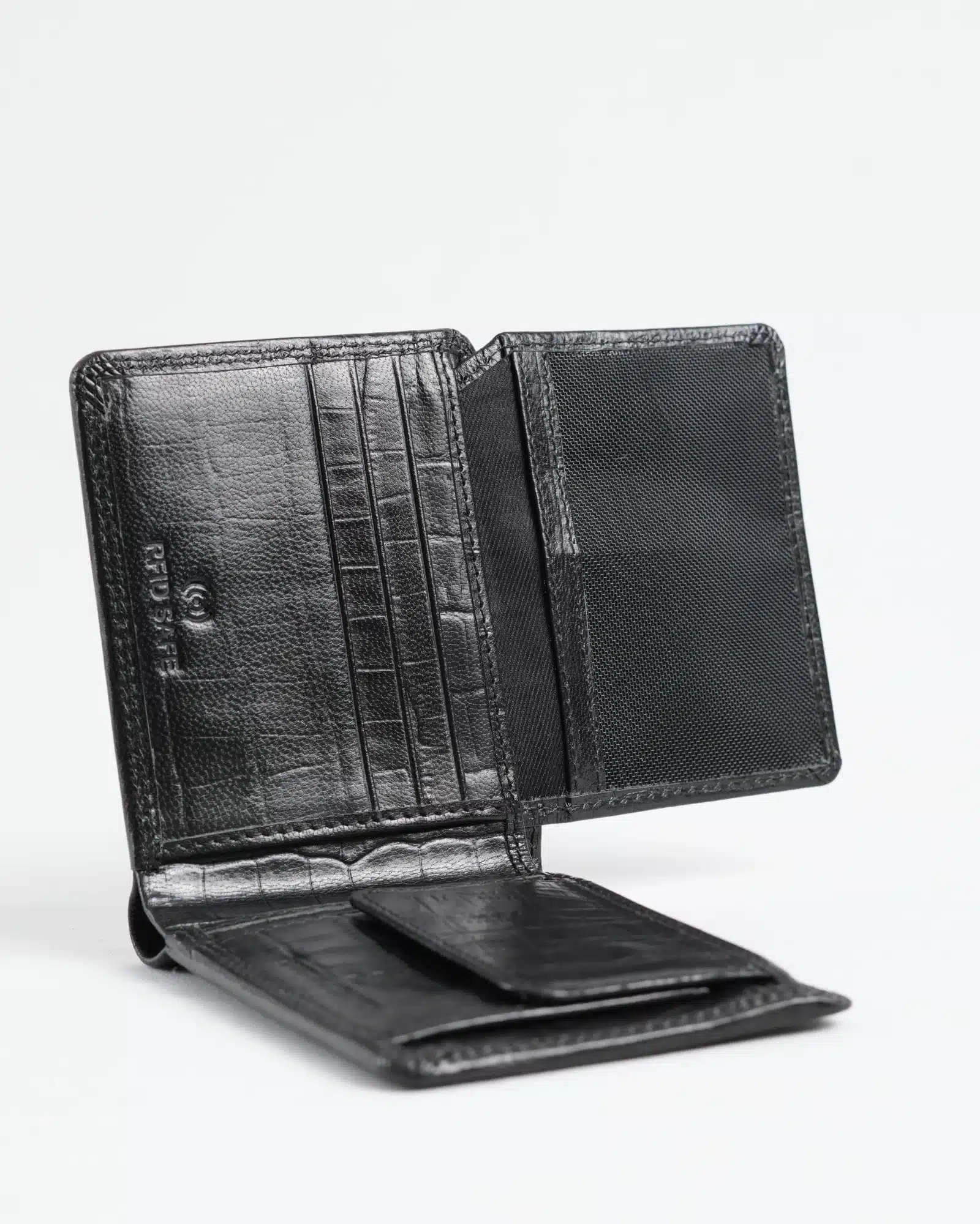 Tanner Men’s Original Leather Wallet ( Croco Black)