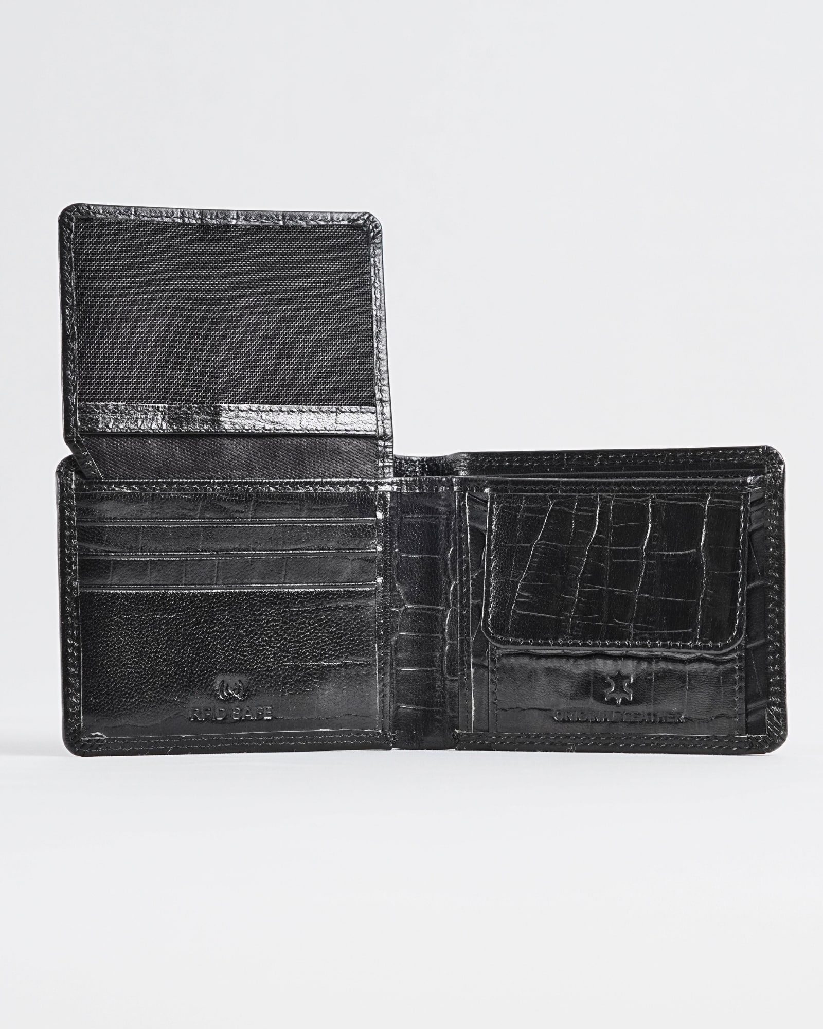 Tanner Men’s Original Leather Wallet ( Croco Black) - Image 2