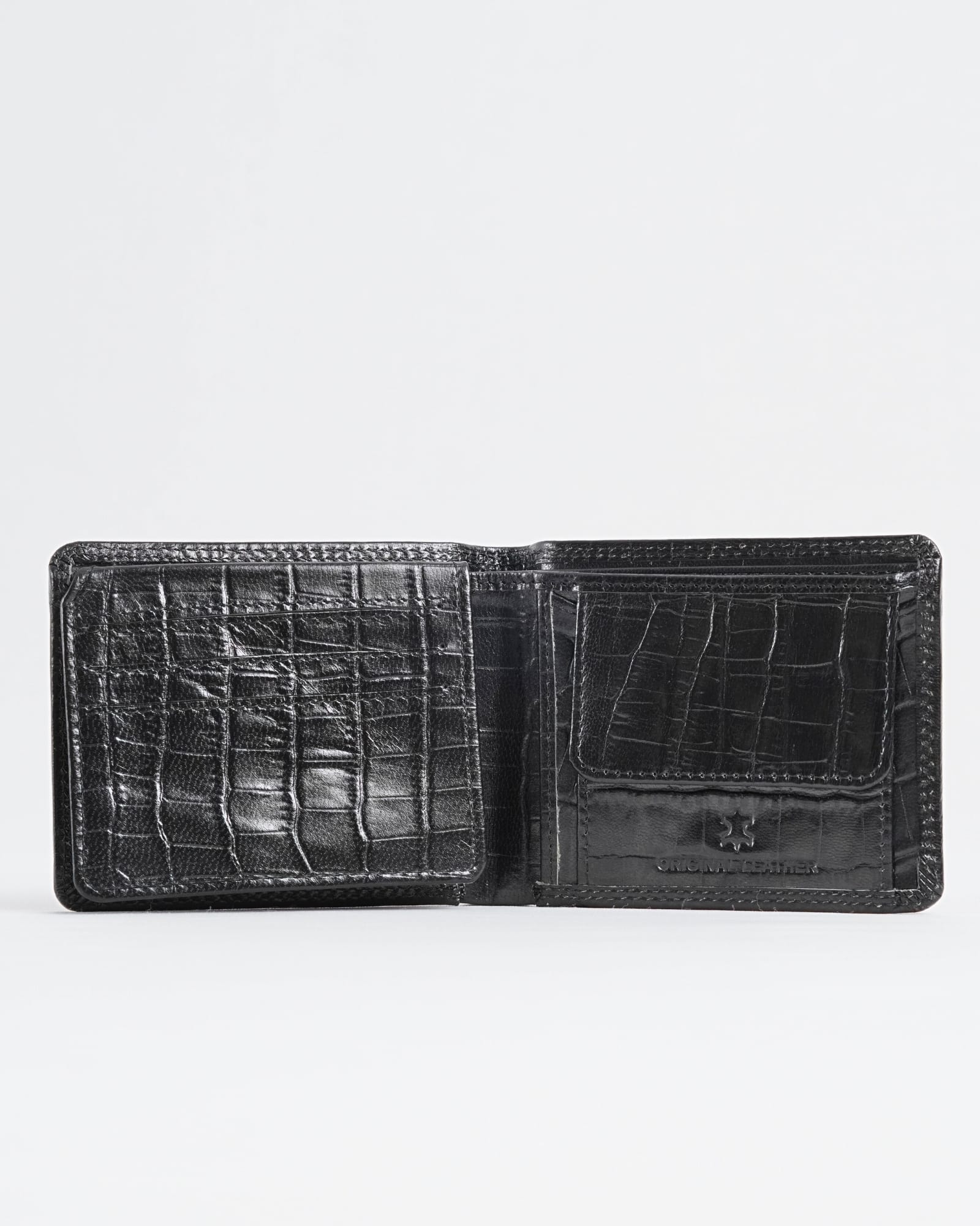 Tanner Men’s Original Leather Wallet ( Croco Black) - Image 4