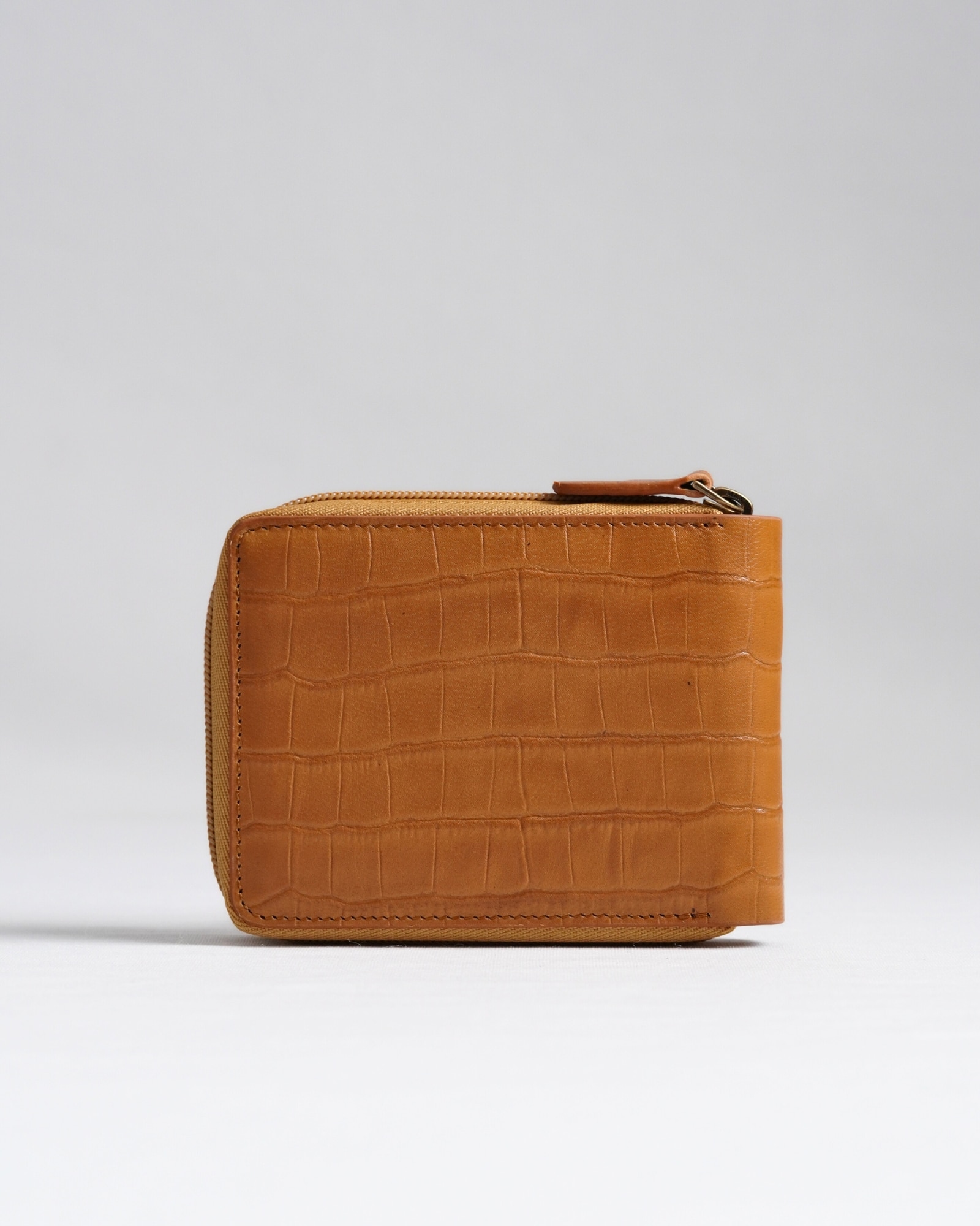 Tokyo Men’s Original Leather Zipper Wallet - (Croco Rich Tan) - Image 4