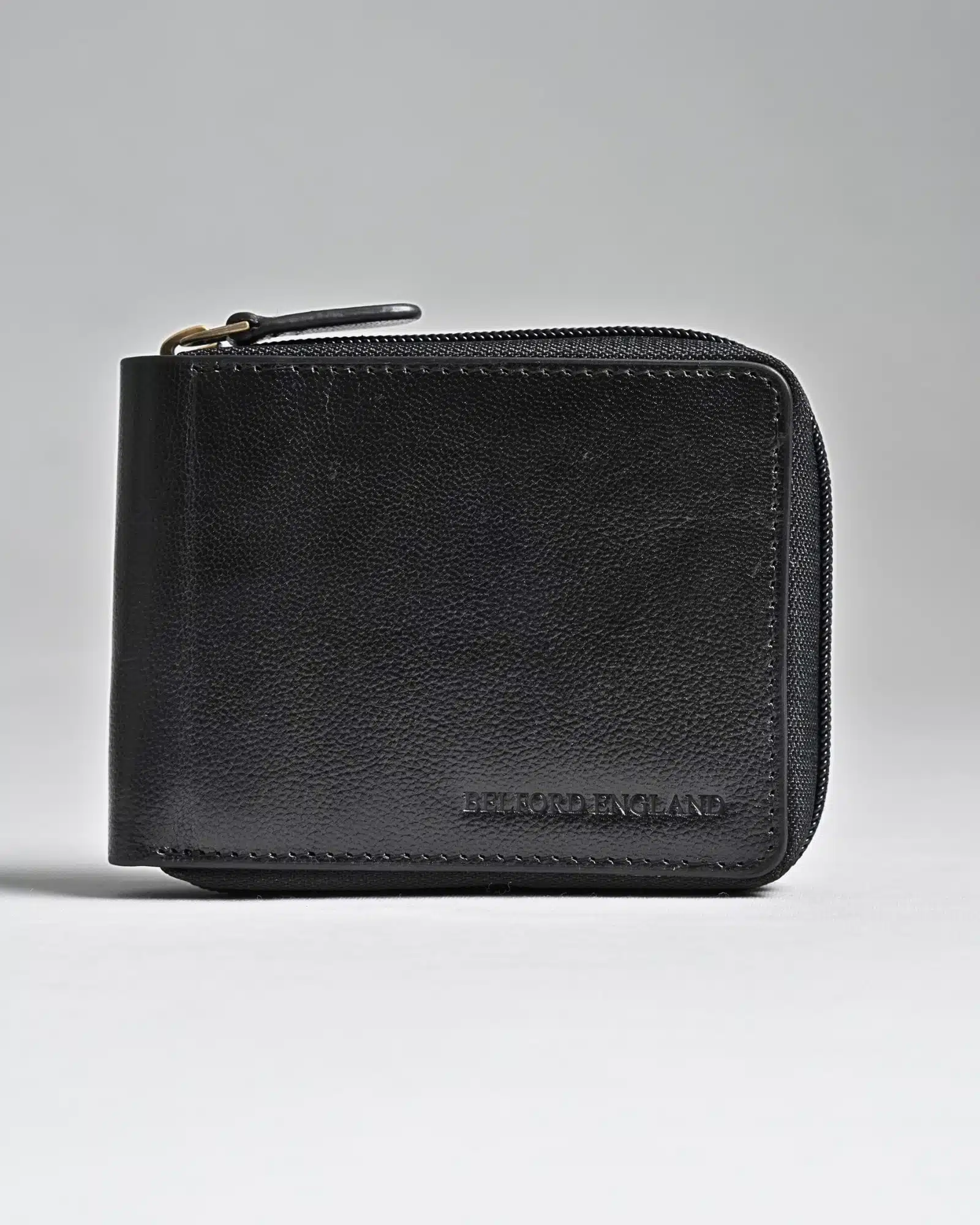 Tokyo Men’s Original Leather Zipper Wallet - (Jet Black)