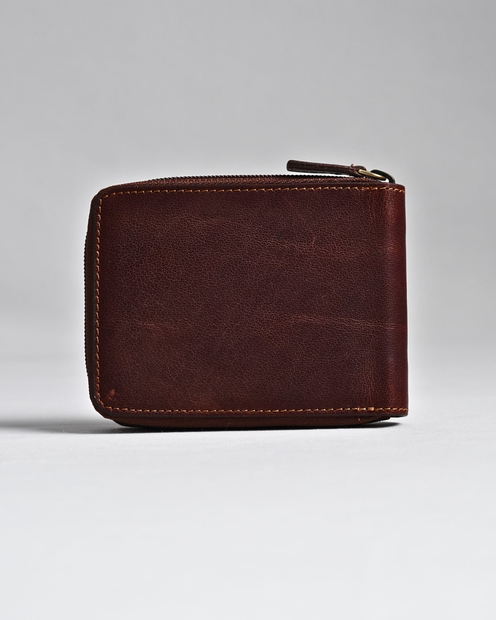 Tokyo Men’s Original Leather Zipper Wallet (Vintage Brown) - Image 3