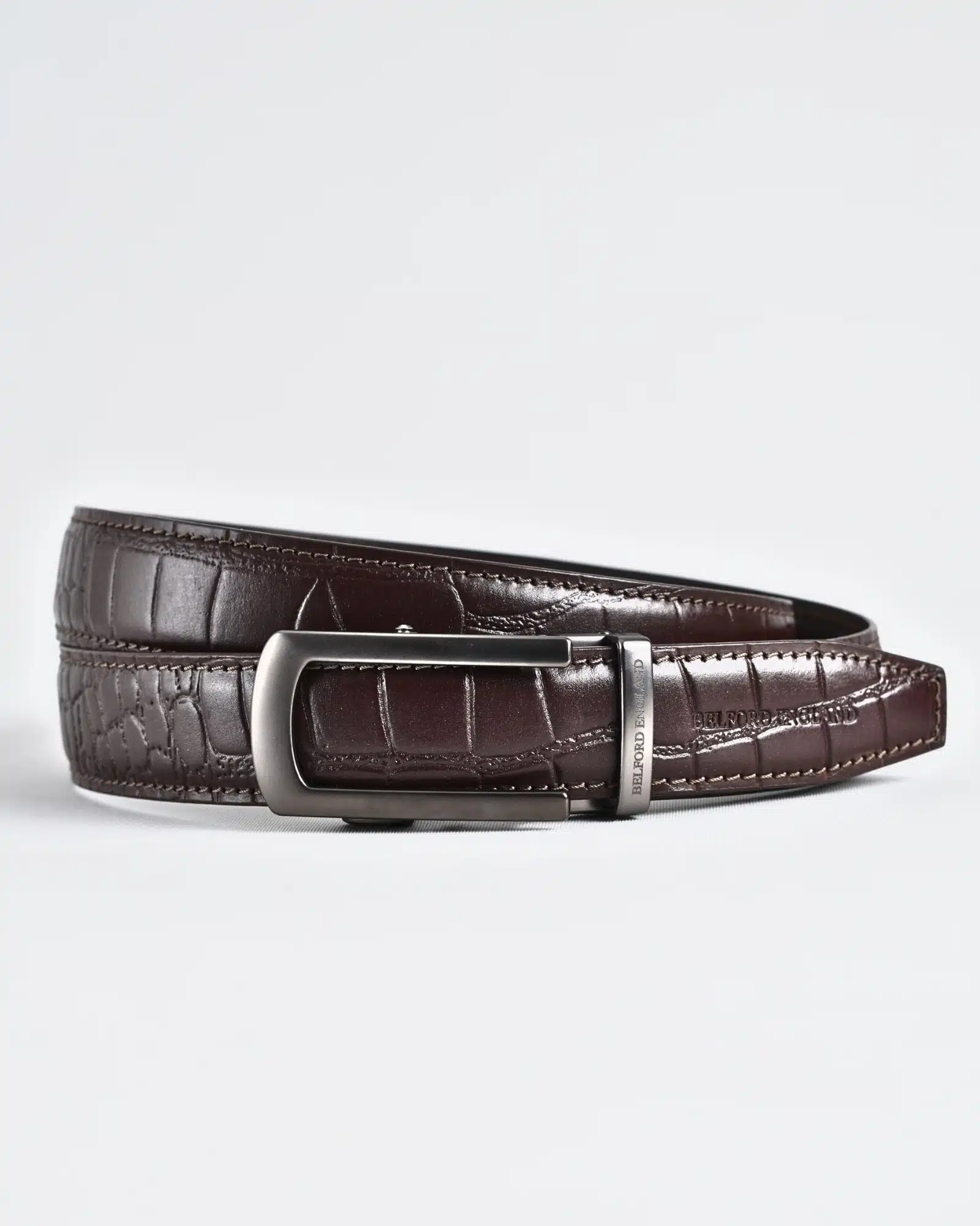 Oxford Men's Original Leather Belt  (Croco Brown) - 28-44