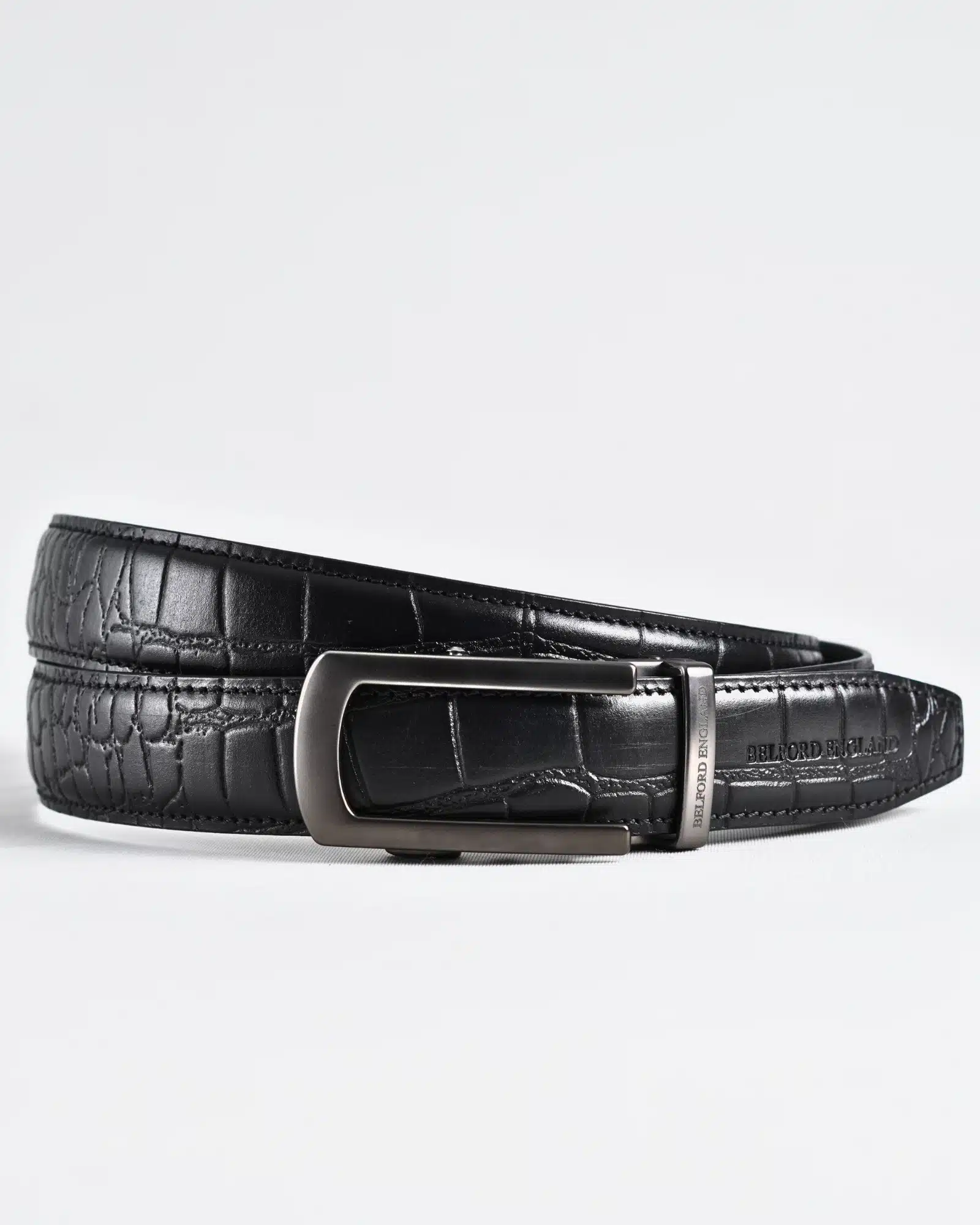 Oxford Men's Original Leather Belt  (Croco Black) - 28-44