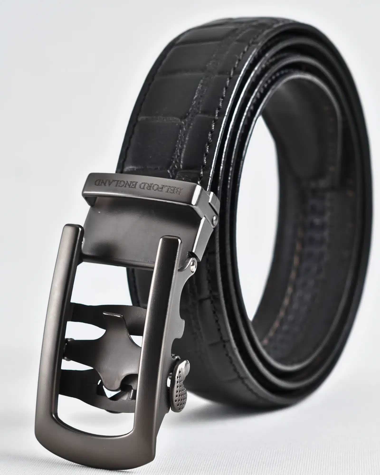 Oxford Men's Original Leather Belt  (Croco Black) - 28-44 - Image 2