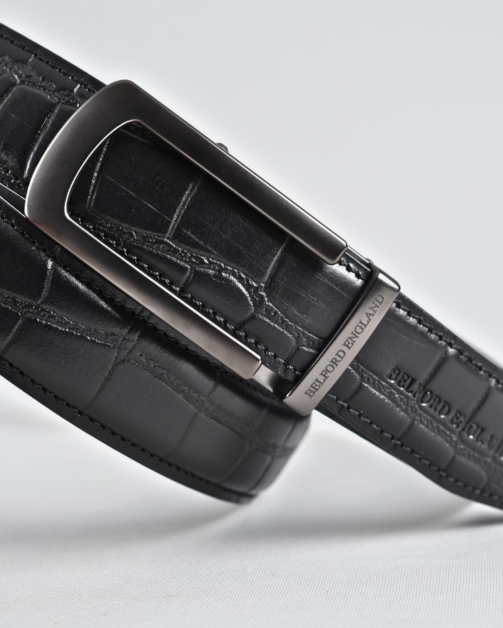 Oxford Men's Original Leather Belt  (Croco Black) - 28-44 - Image 3