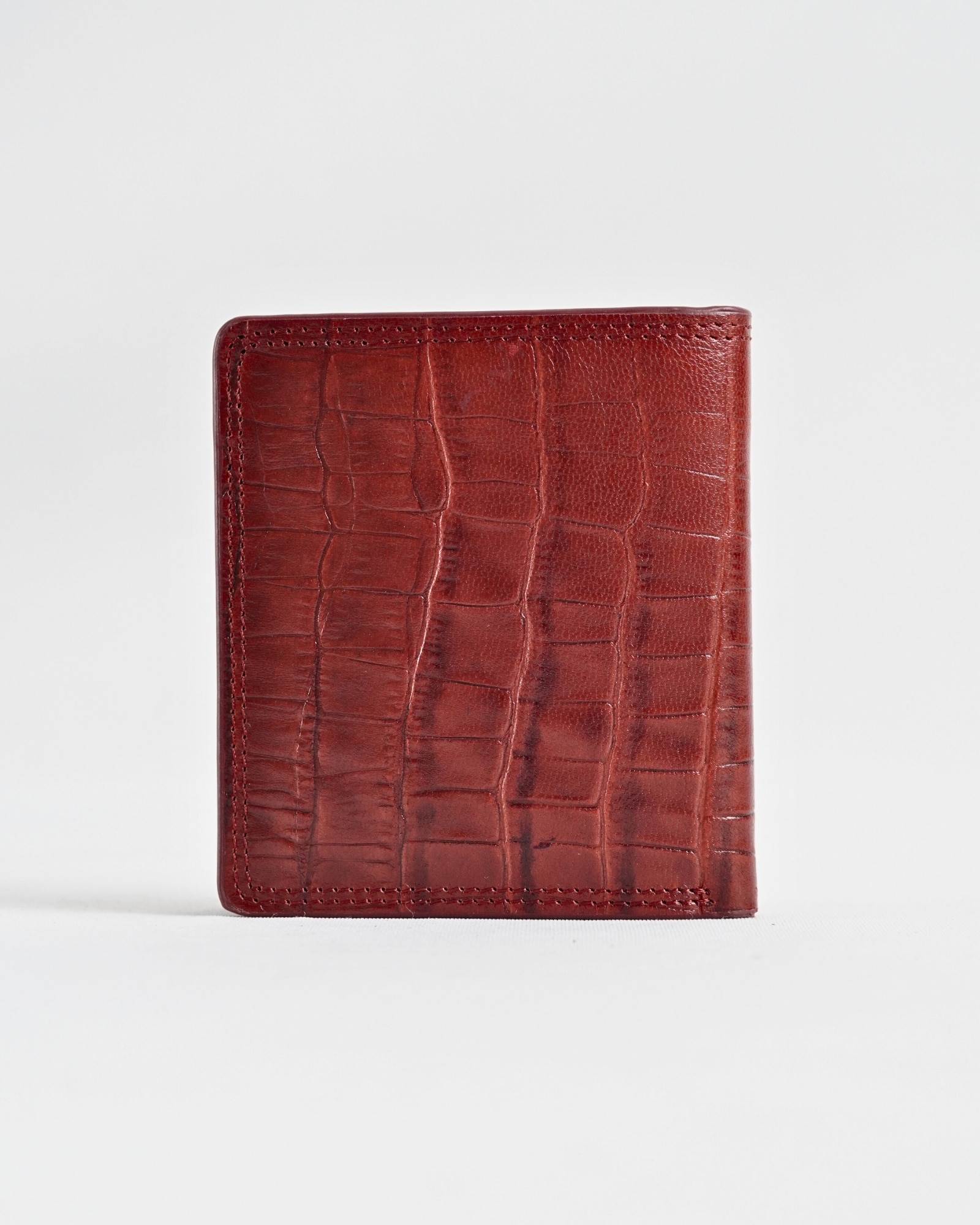 Aubrey - Men’s Original Leather Wallet (Croco Brown & Cherry Blend) - Image 3