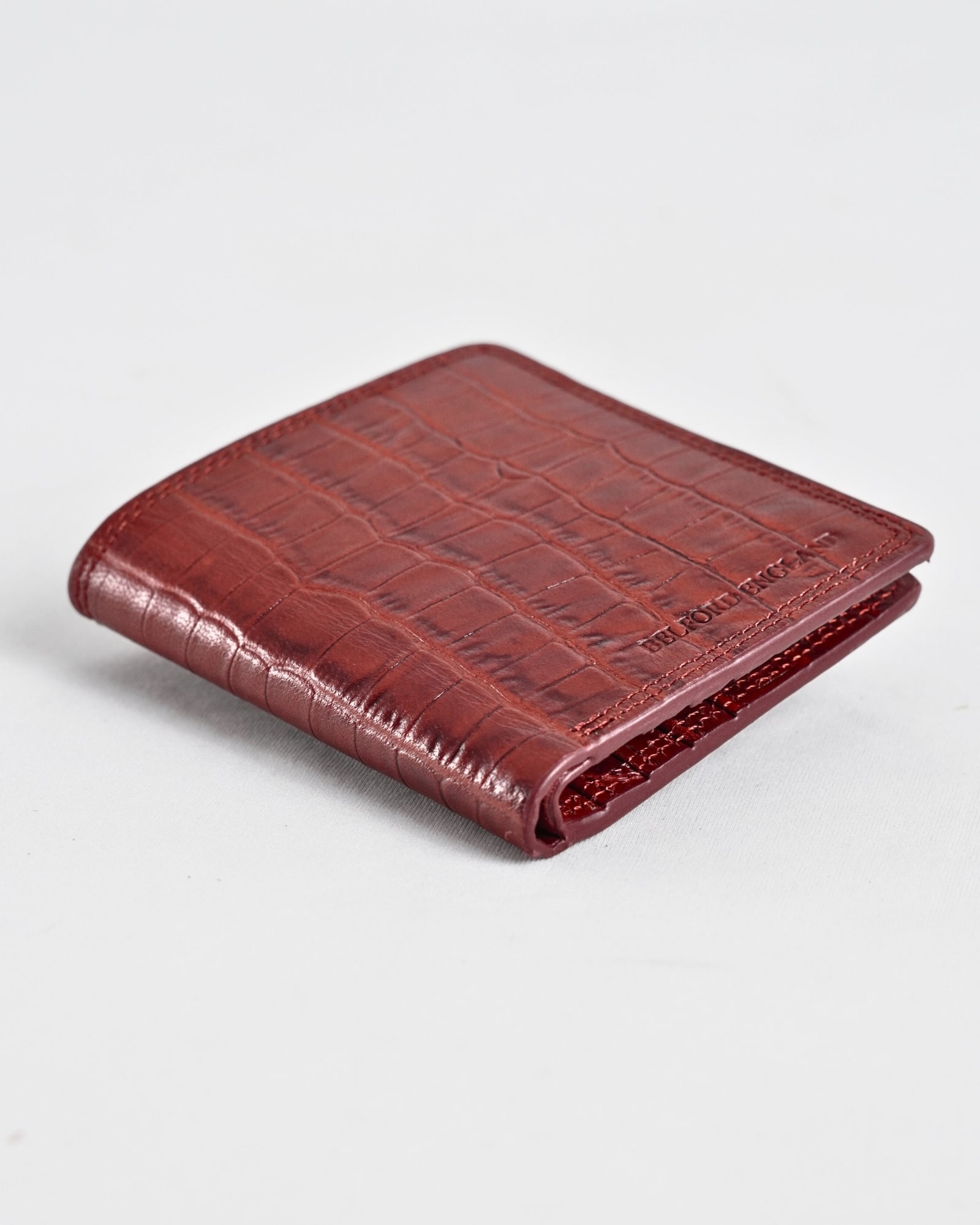 Aubrey - Men’s Original Leather Wallet (Croco Brown & Cherry Blend) - Image 7